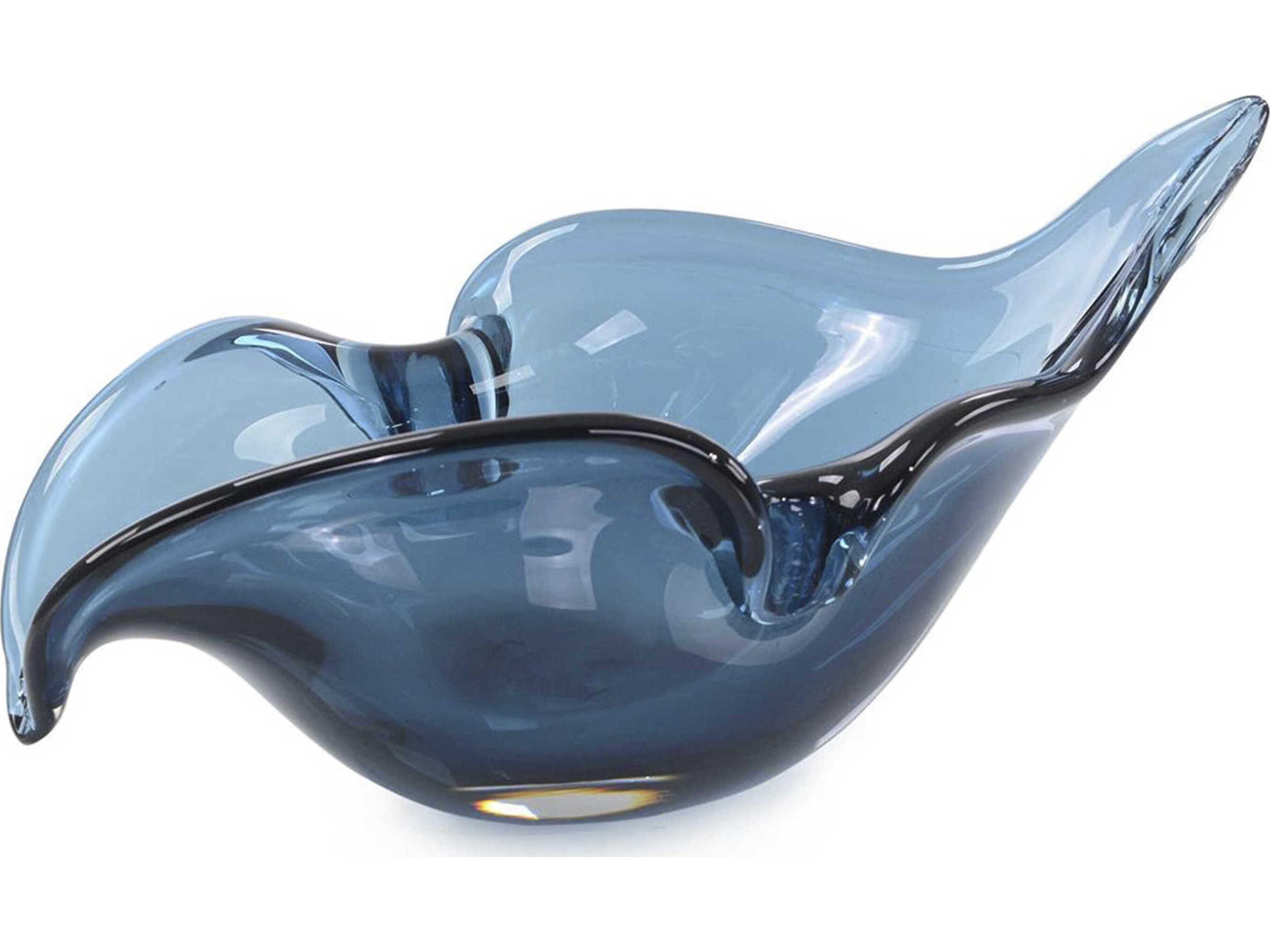 John Richard Handblown Abstract Sapphire Glass Bowl