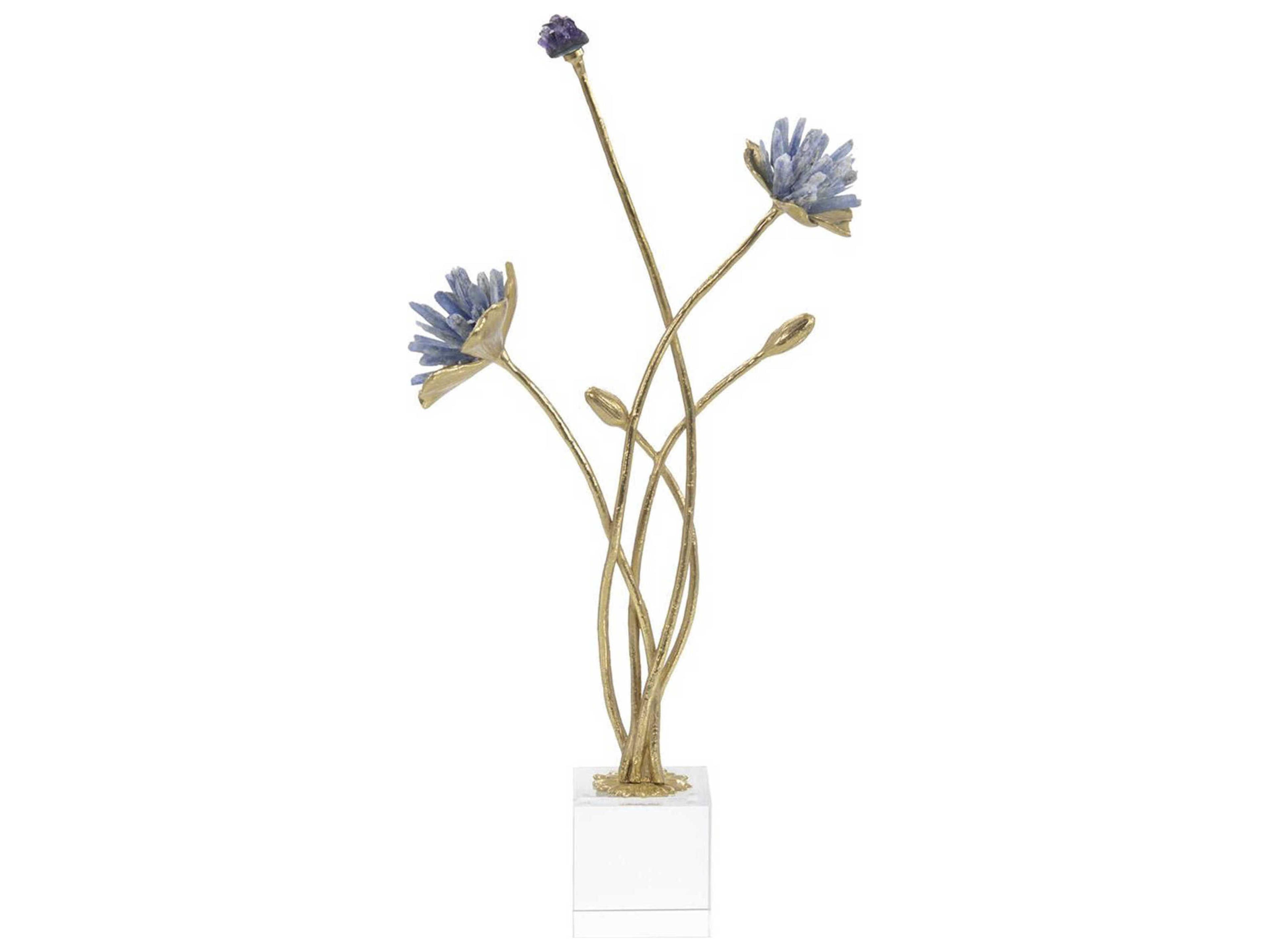 Cyanite Floral Sculpture