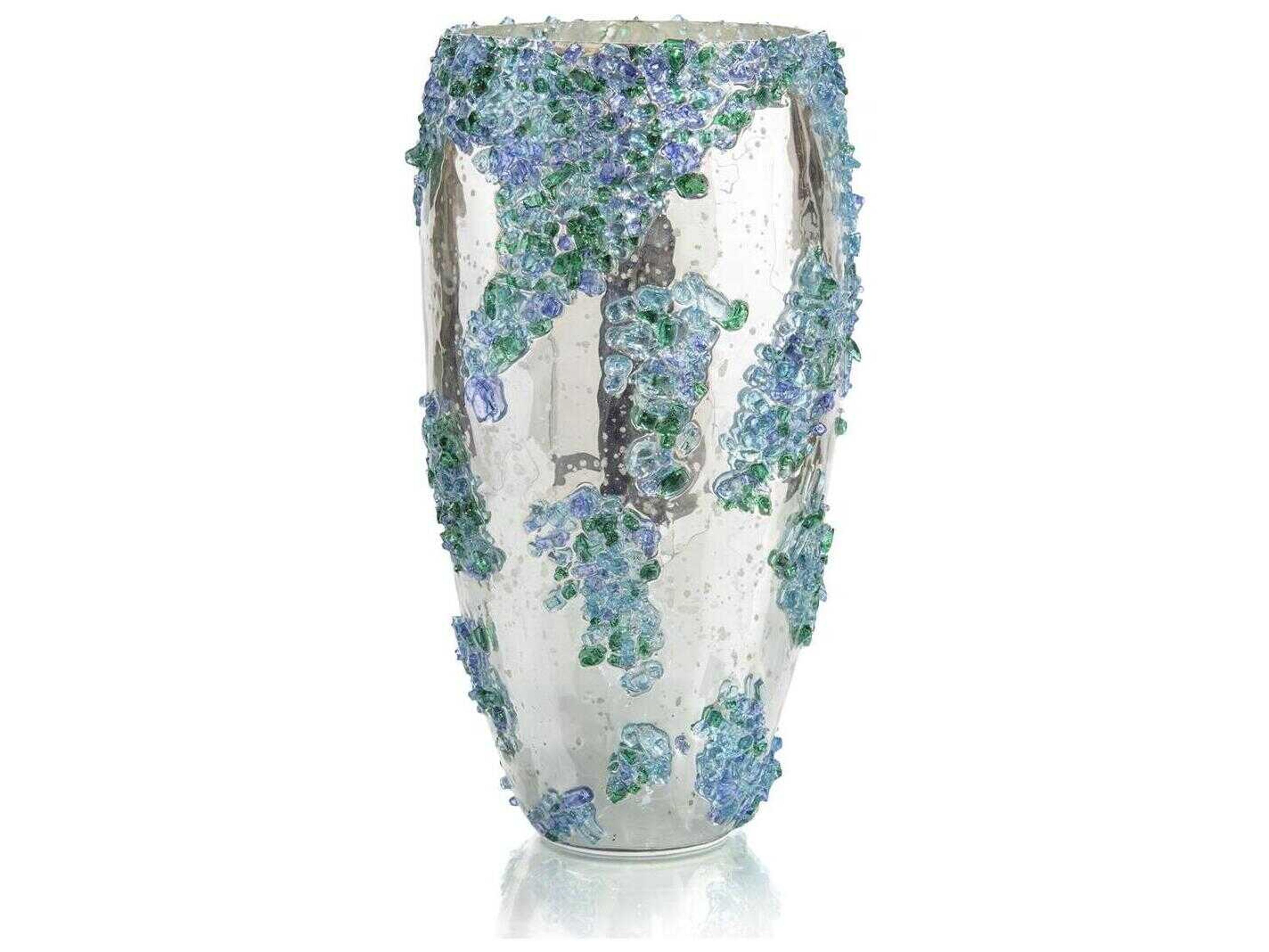 John Richard Sea Glass Mirror Blue Green Vase