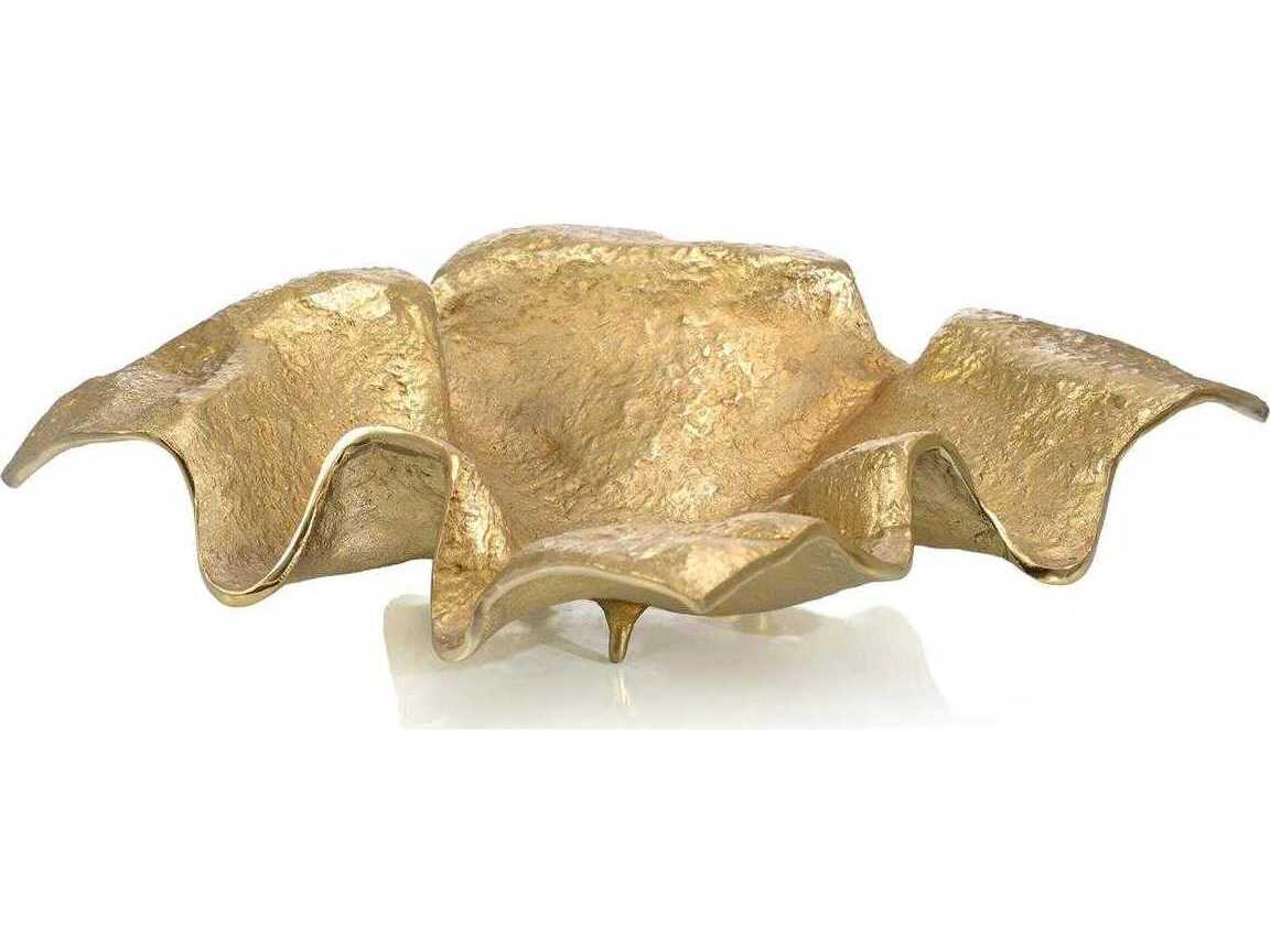 Draped Fabric Brass Square Decorative Bowl