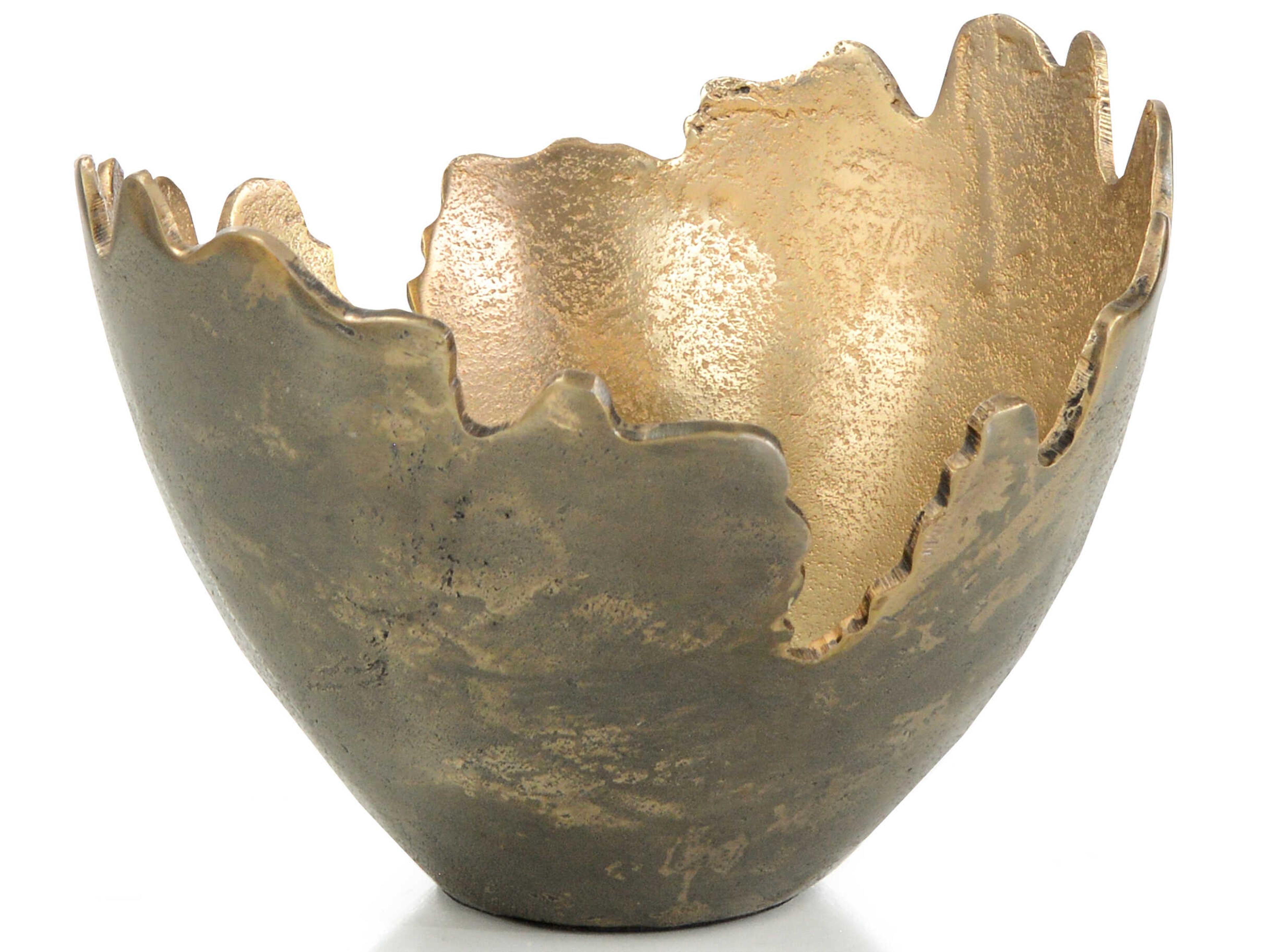 John Richard Matterport Aluminum Gold Decorative Bowl