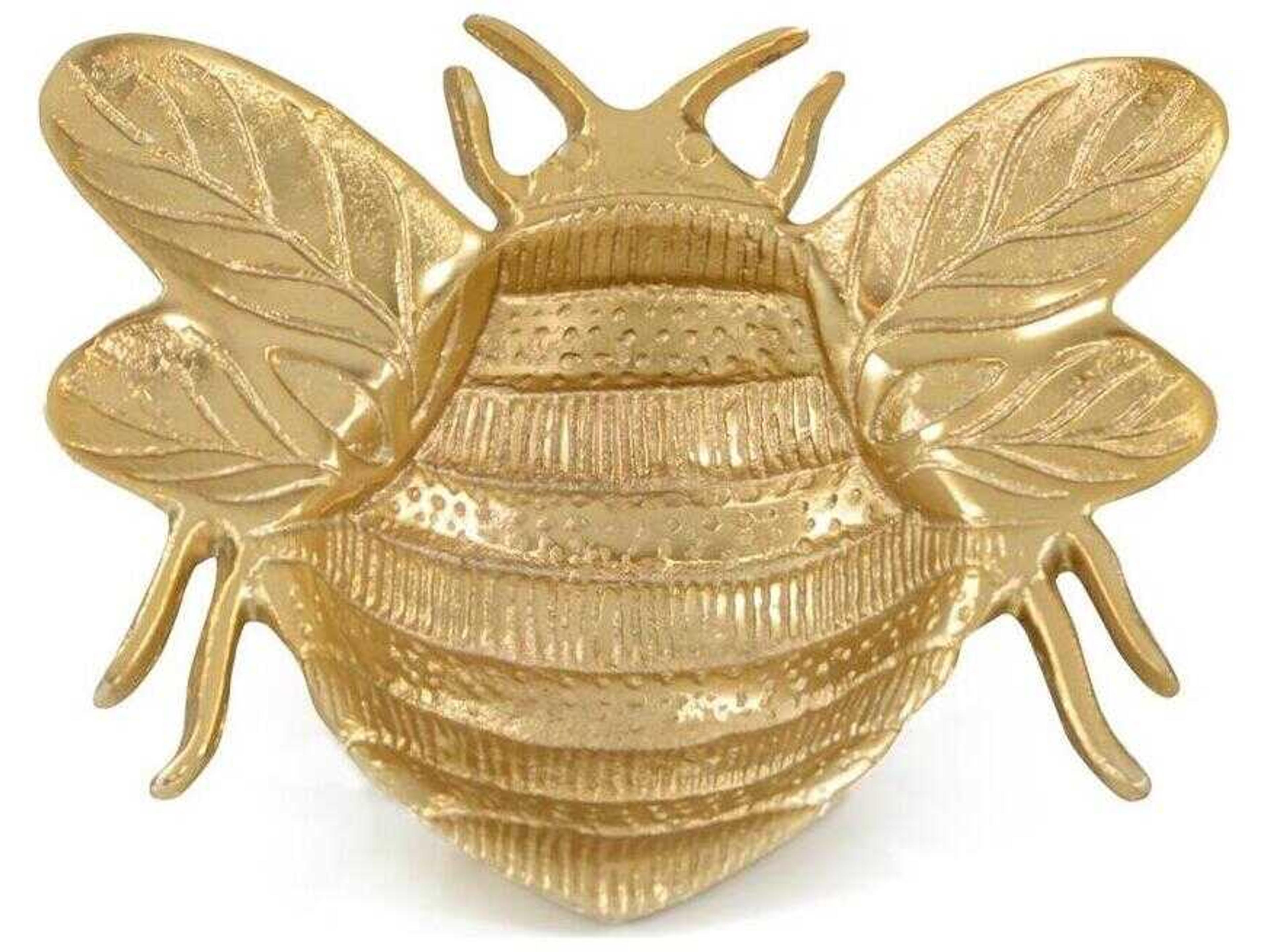 John Richard Raw Bright Gold Petite Bee Decorative Bowl