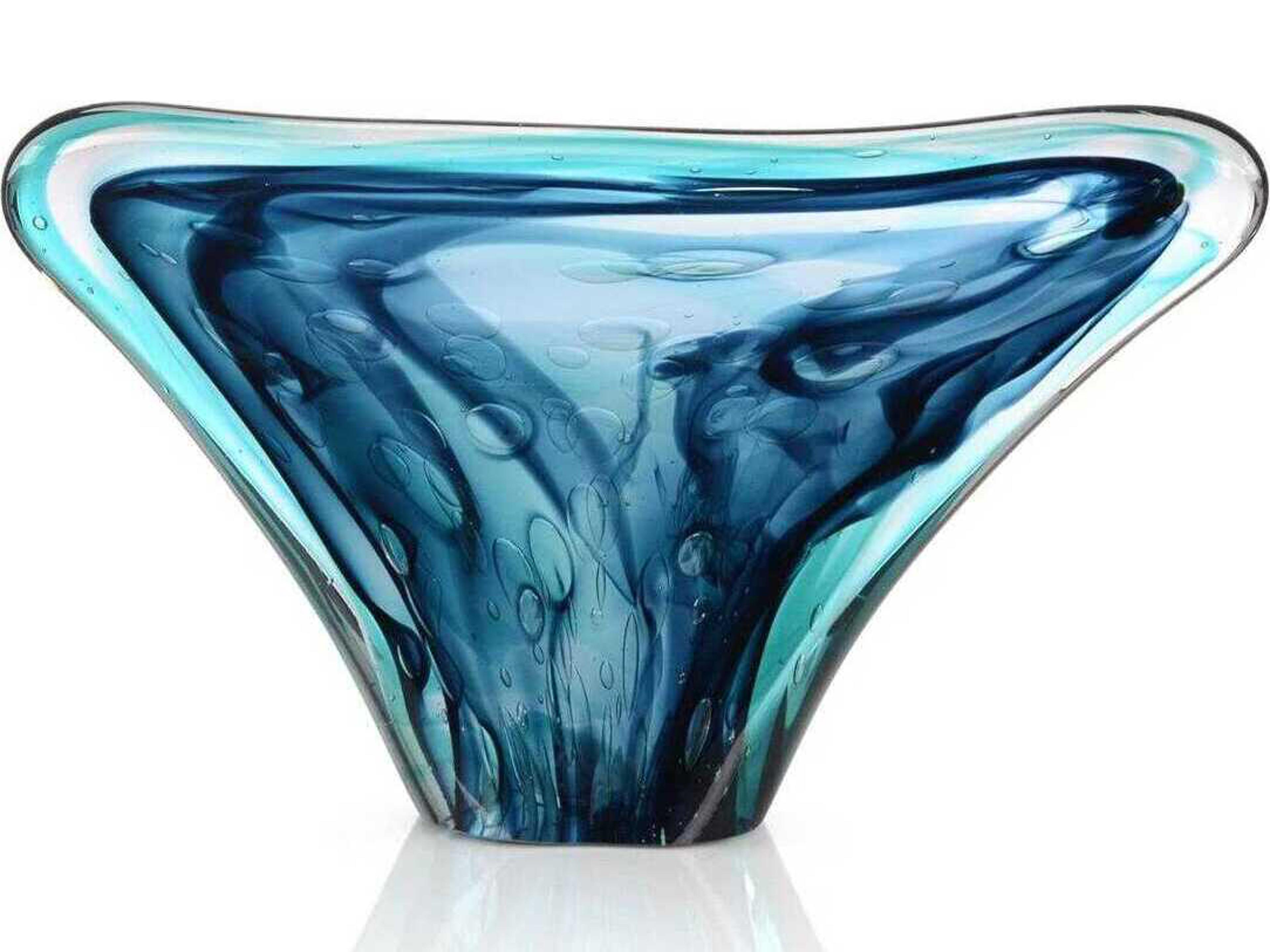 John Richard Sapphire Blue and Turquoise Handblown Glass Sculpture