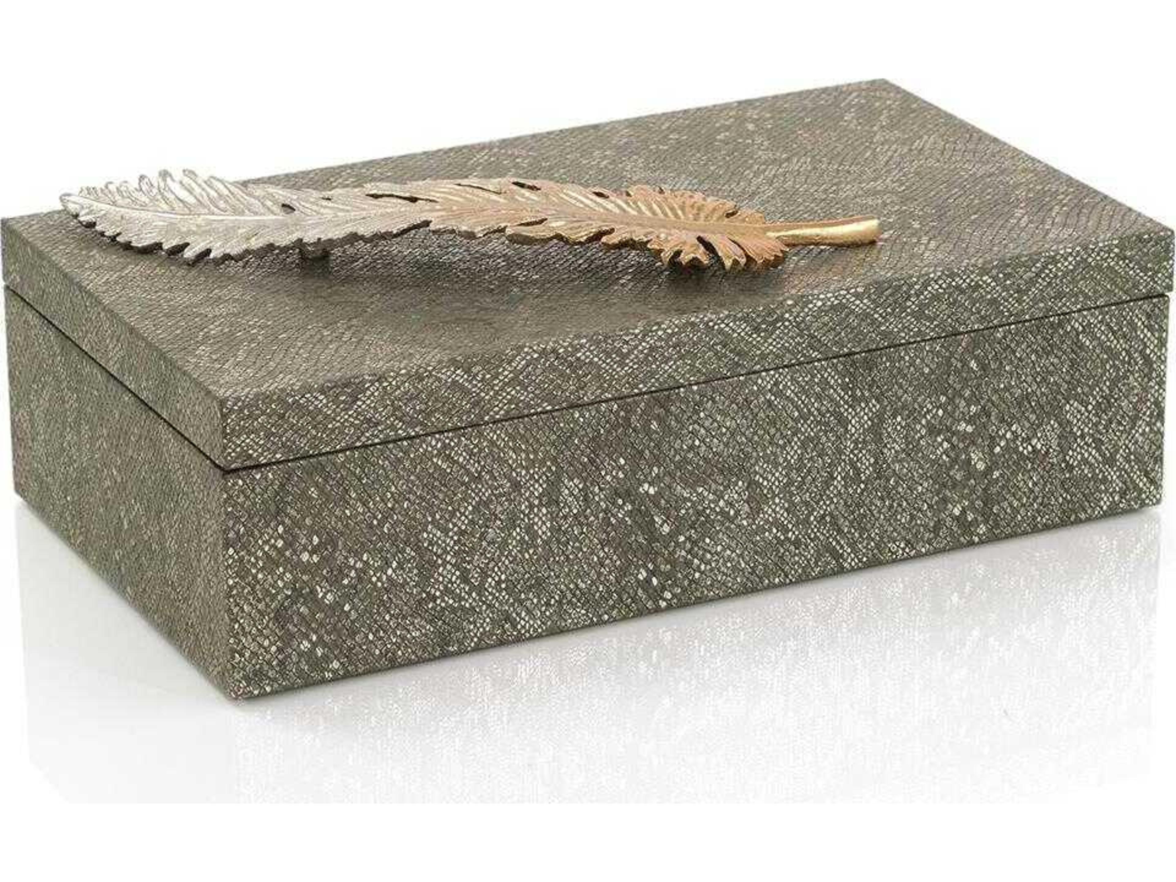 John Richard Feathered Vegan Snakeskin Box