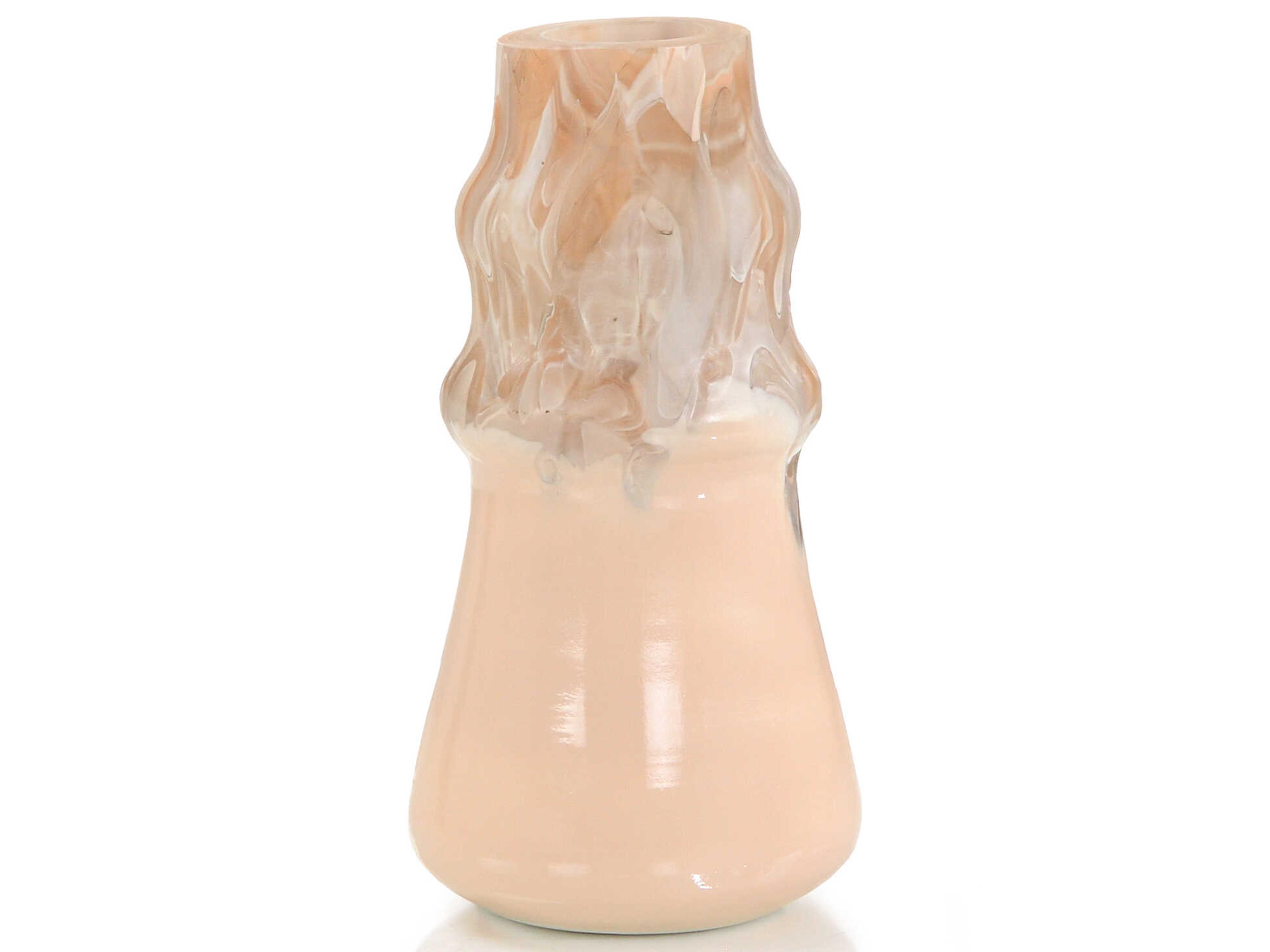 John Richard Blush Matte Peak Glass Vase