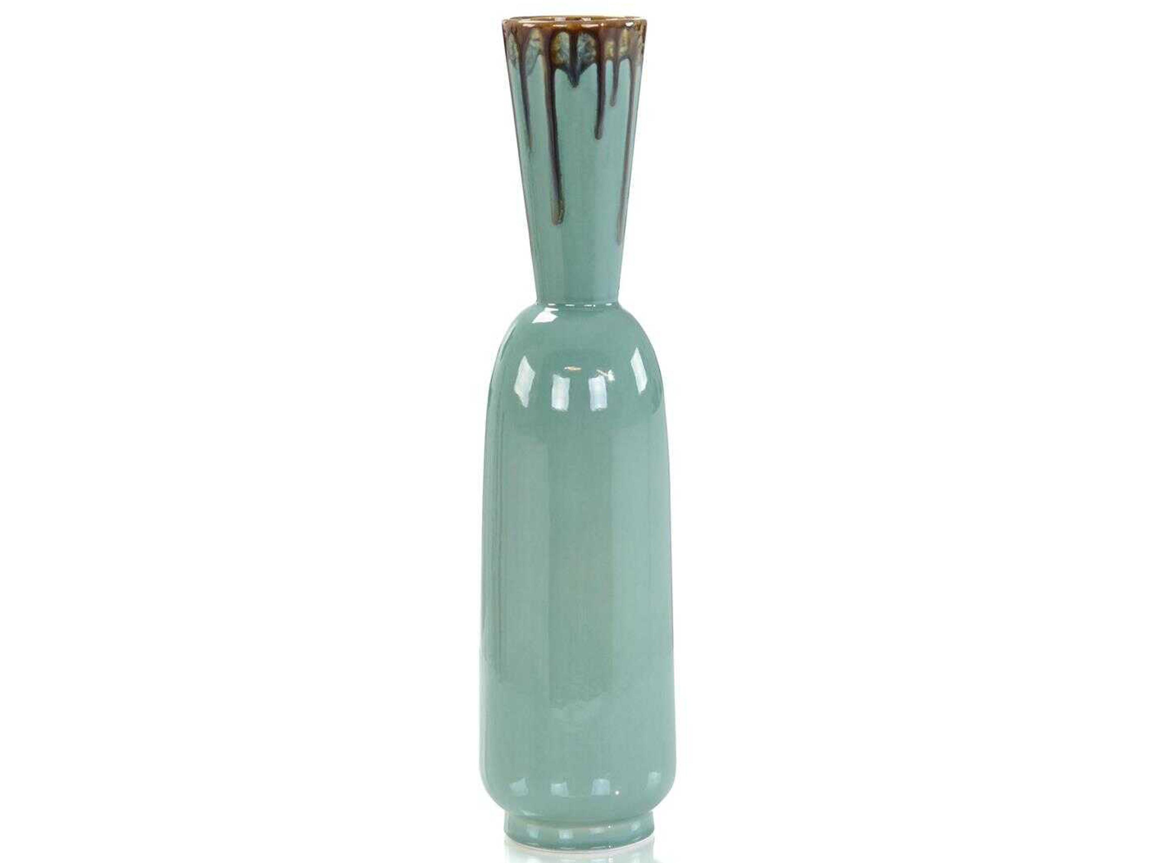 John Richard Seafoam Green Trickle Vase
