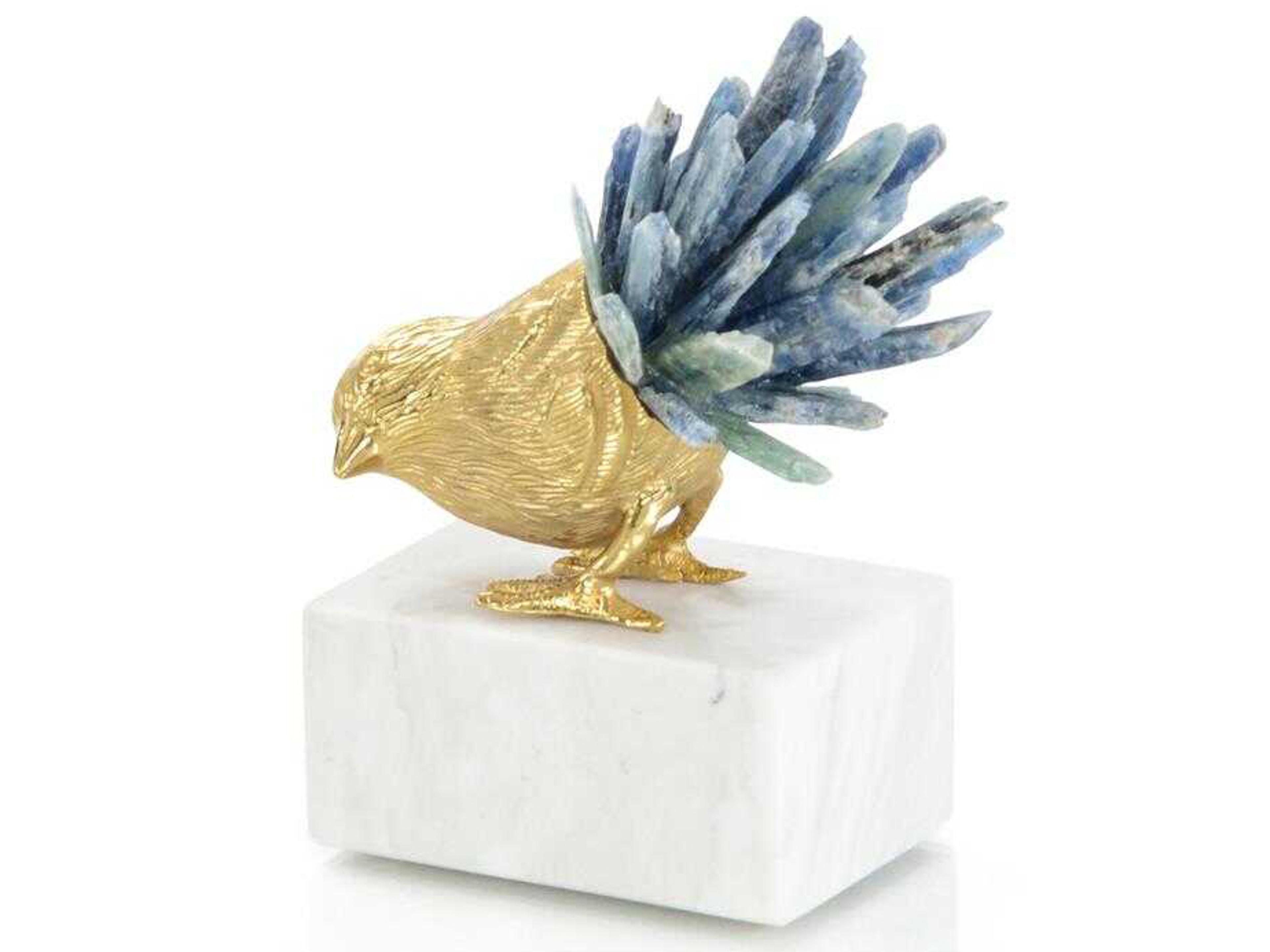 John Richard Brass Bird and Cyanite Sculpture