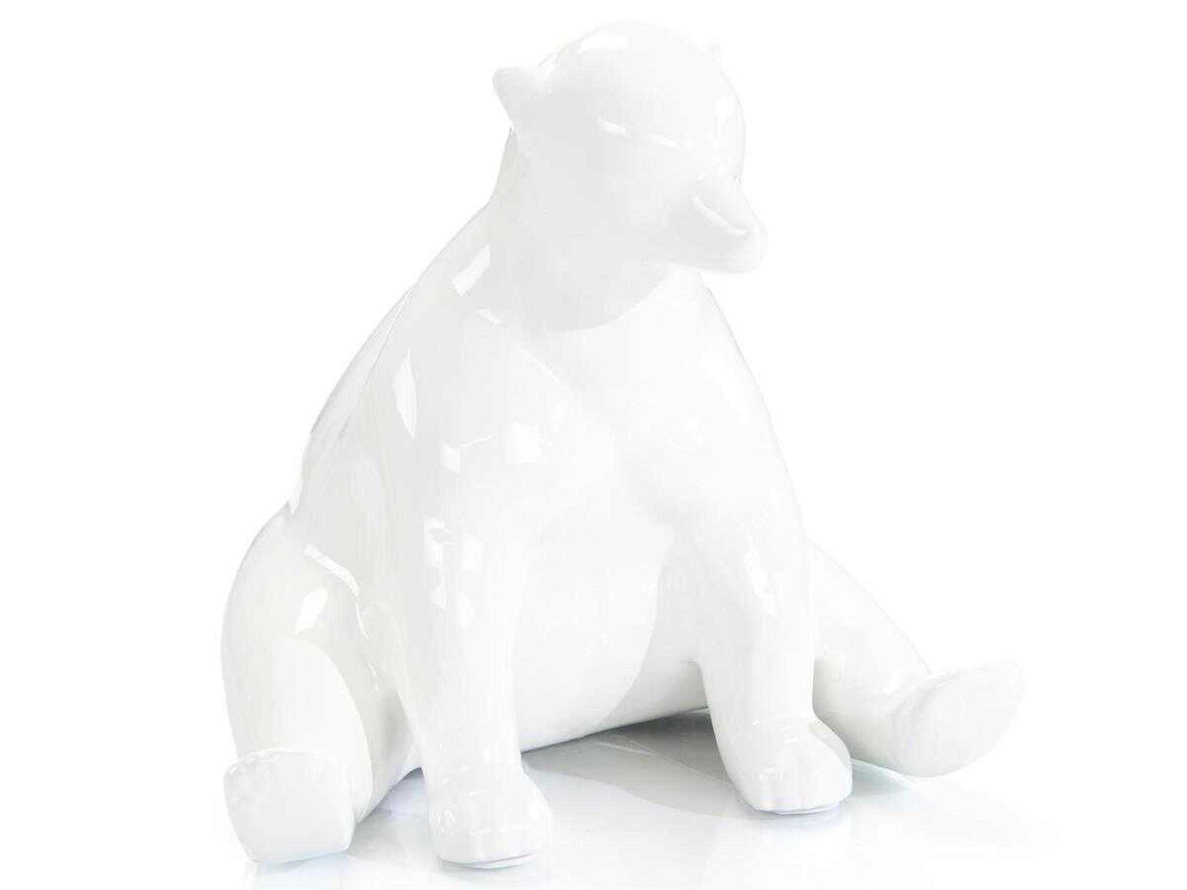 John Richard White Sitting Bear Sculpture