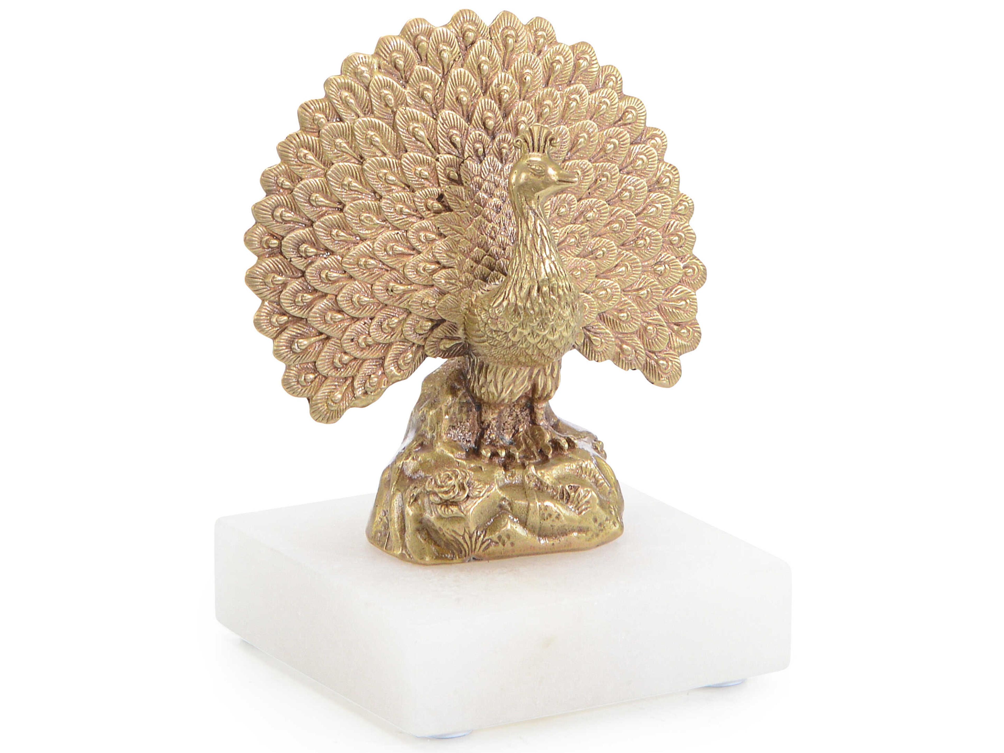 John Richard Brass Peacock Sculpture