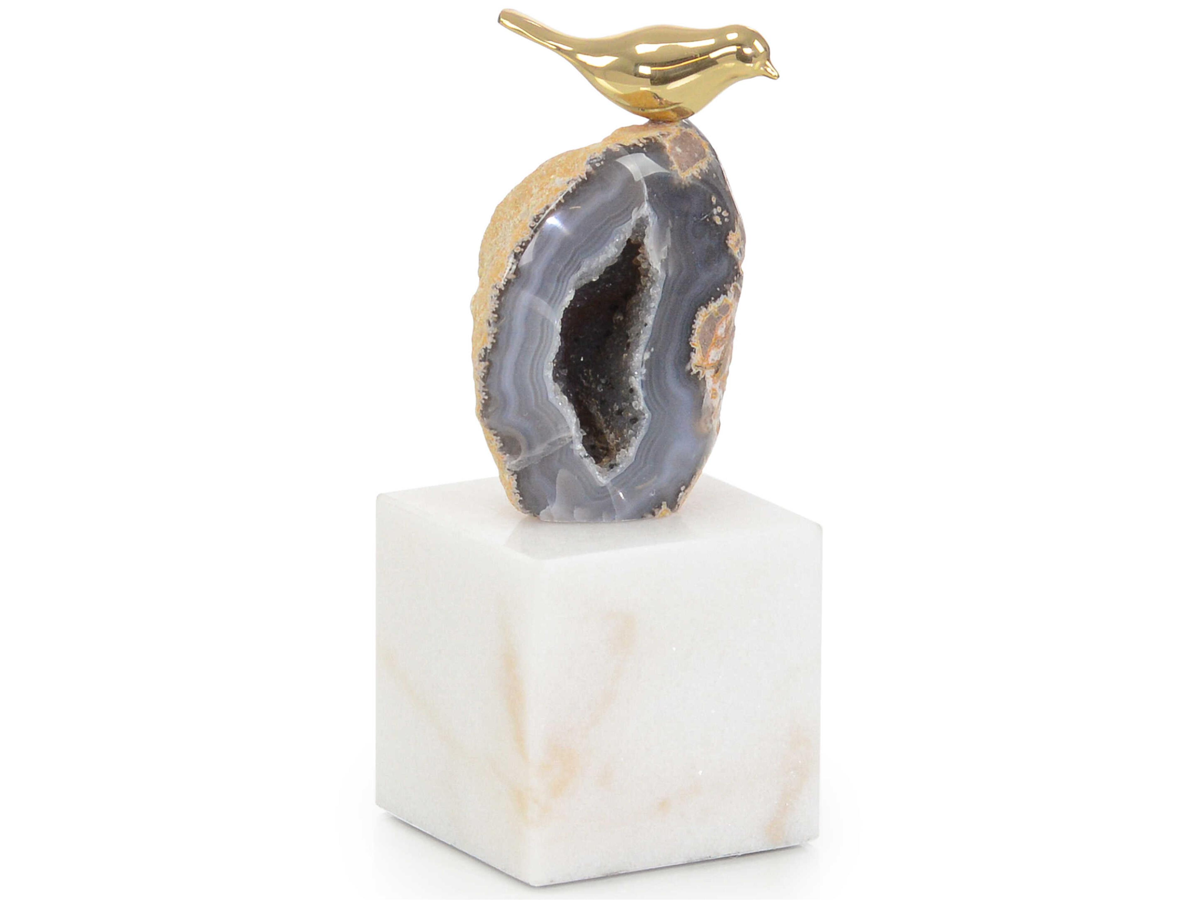 John Richard Brass Agate Roost Sculpture