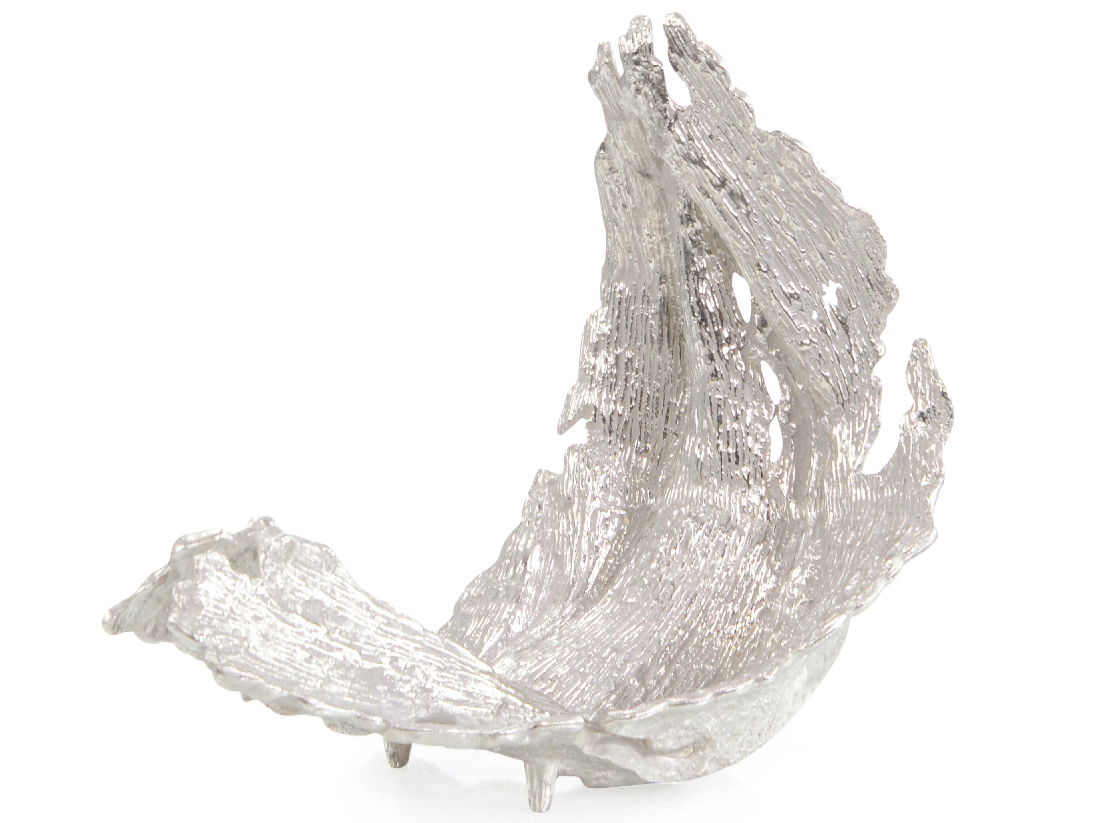 Nickel Time-Worn Leaf Sculpture