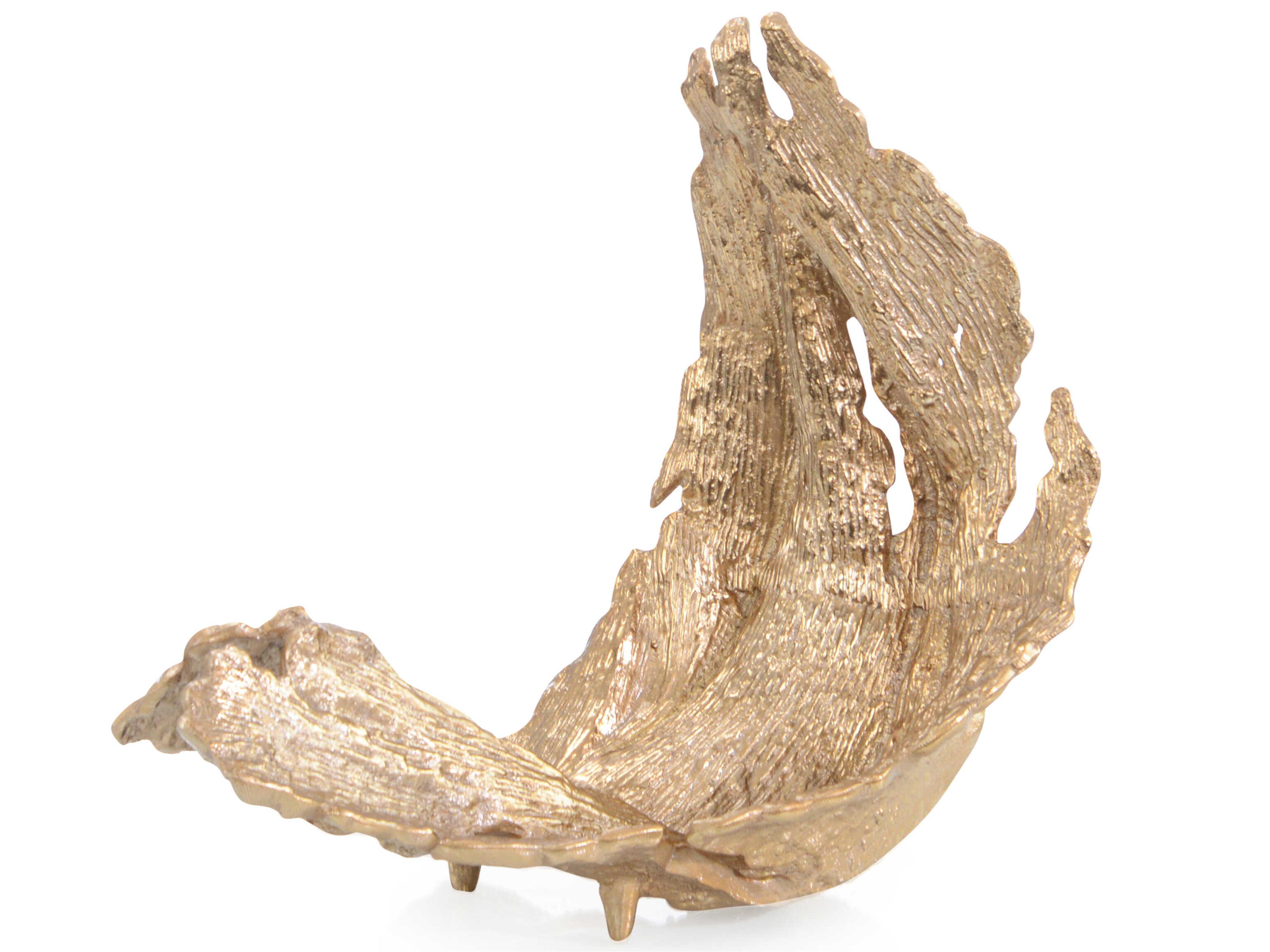 Brass Time-Worn Leaf Sculpture