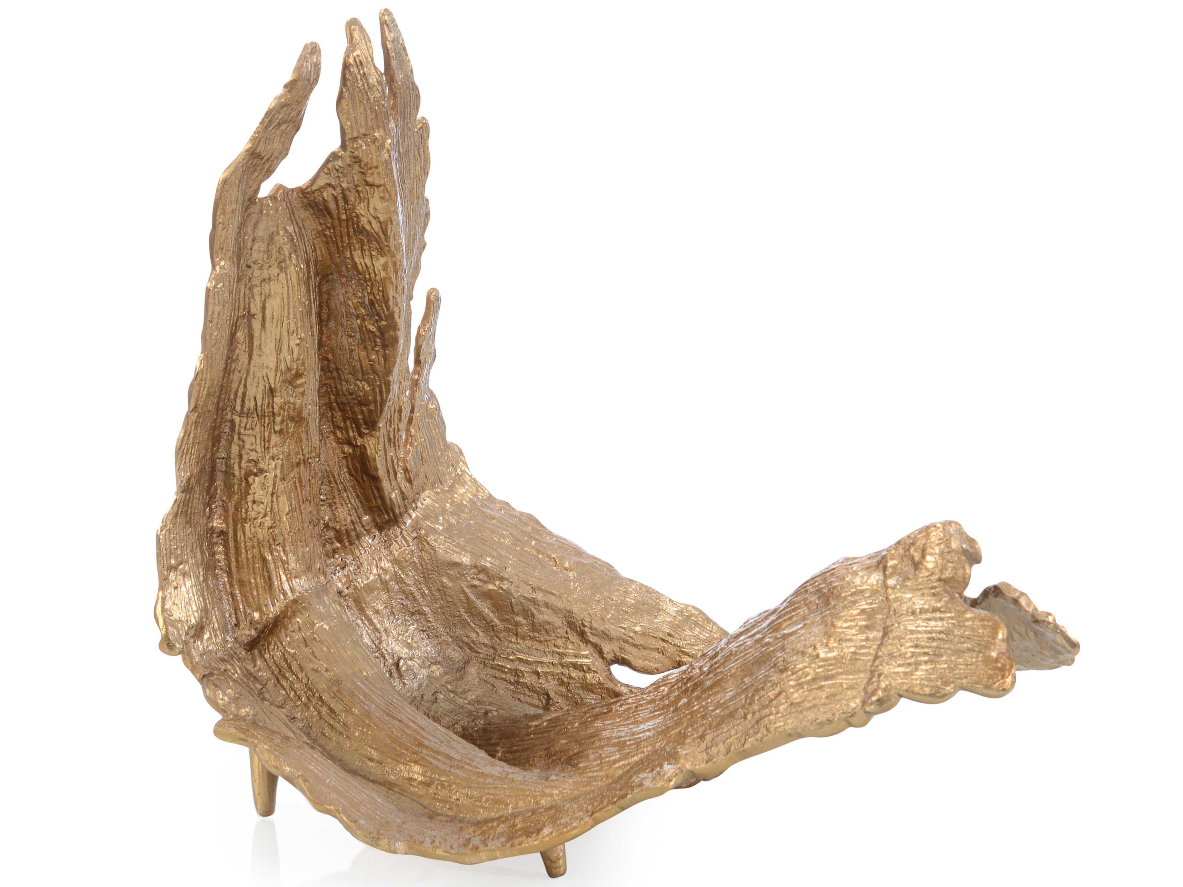 Brass Time-Worn Leaf Sculpture