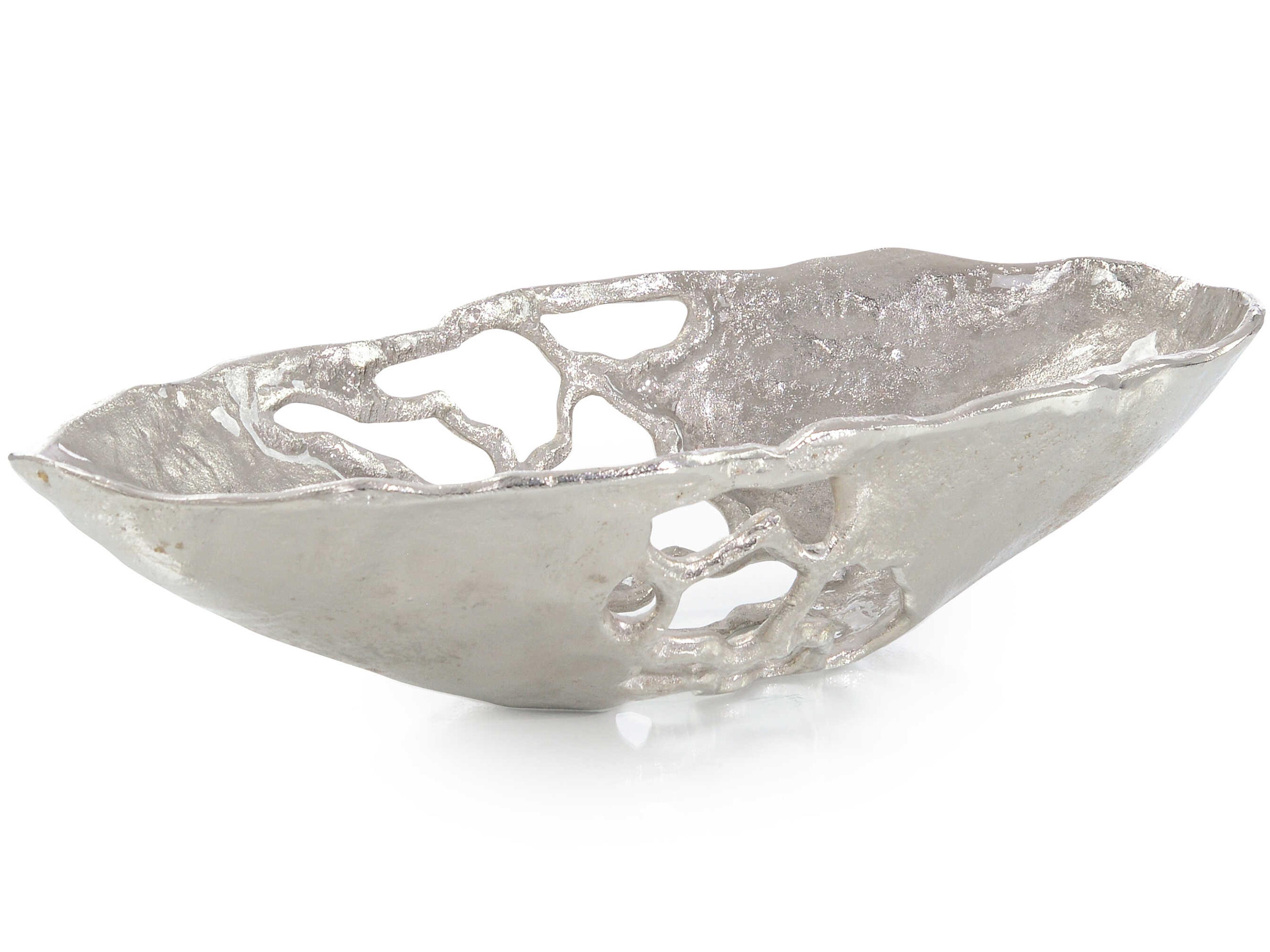 White Washed Nickel Gossamer Decorative Bowl