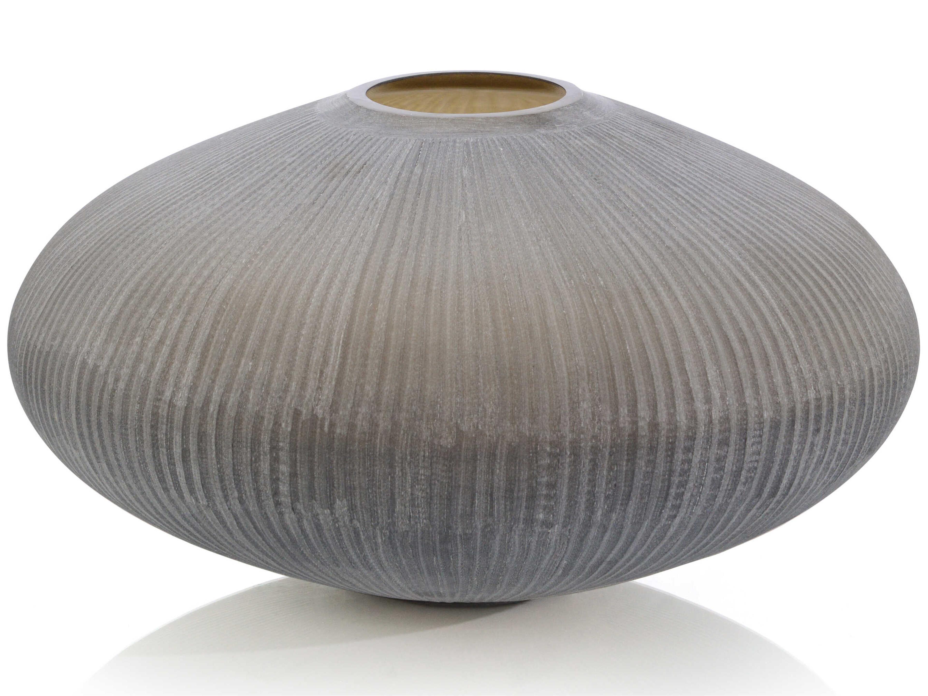 Black Pinstripe Disc Vase