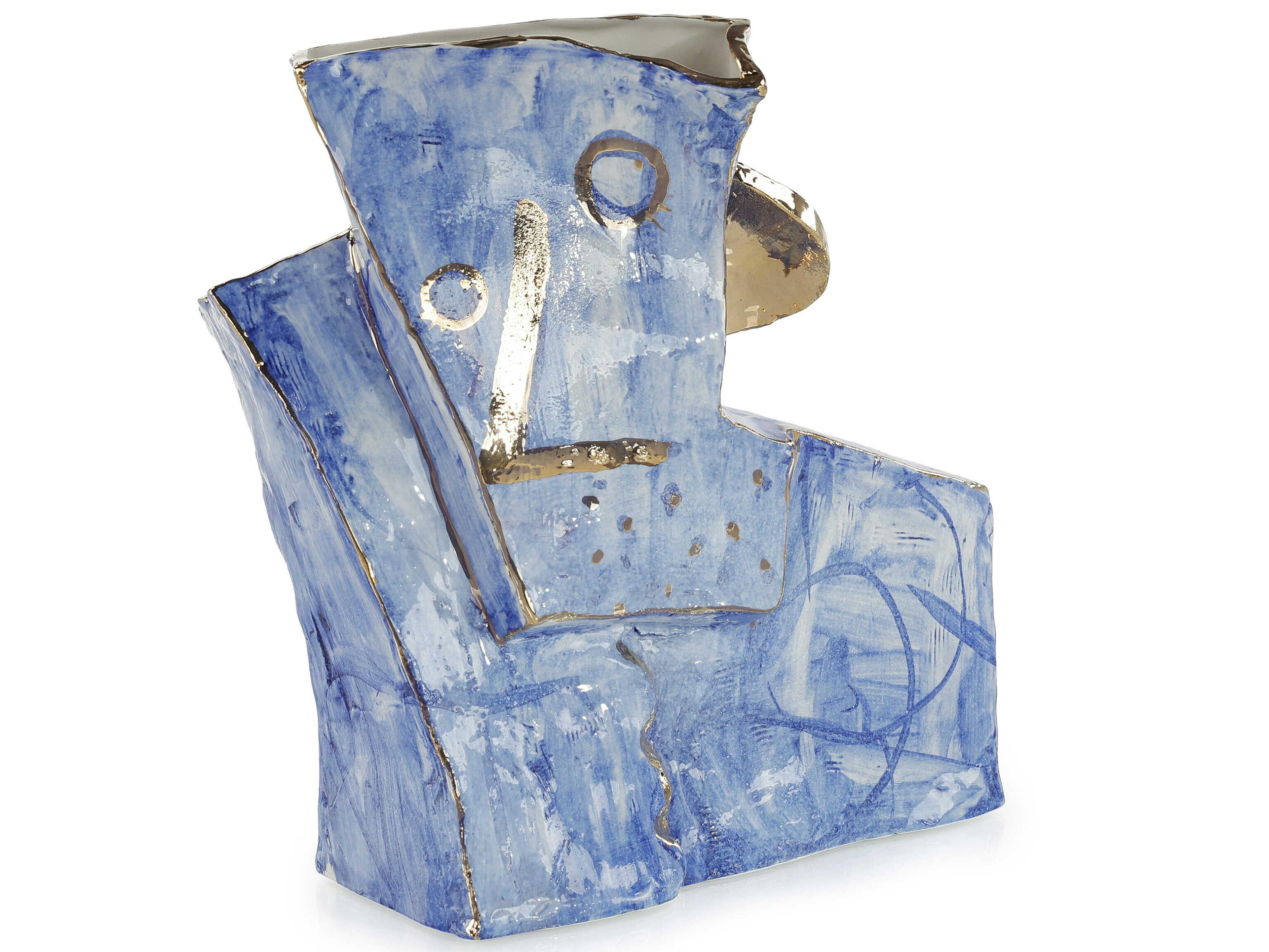 Blue Gold Abstraction Vase