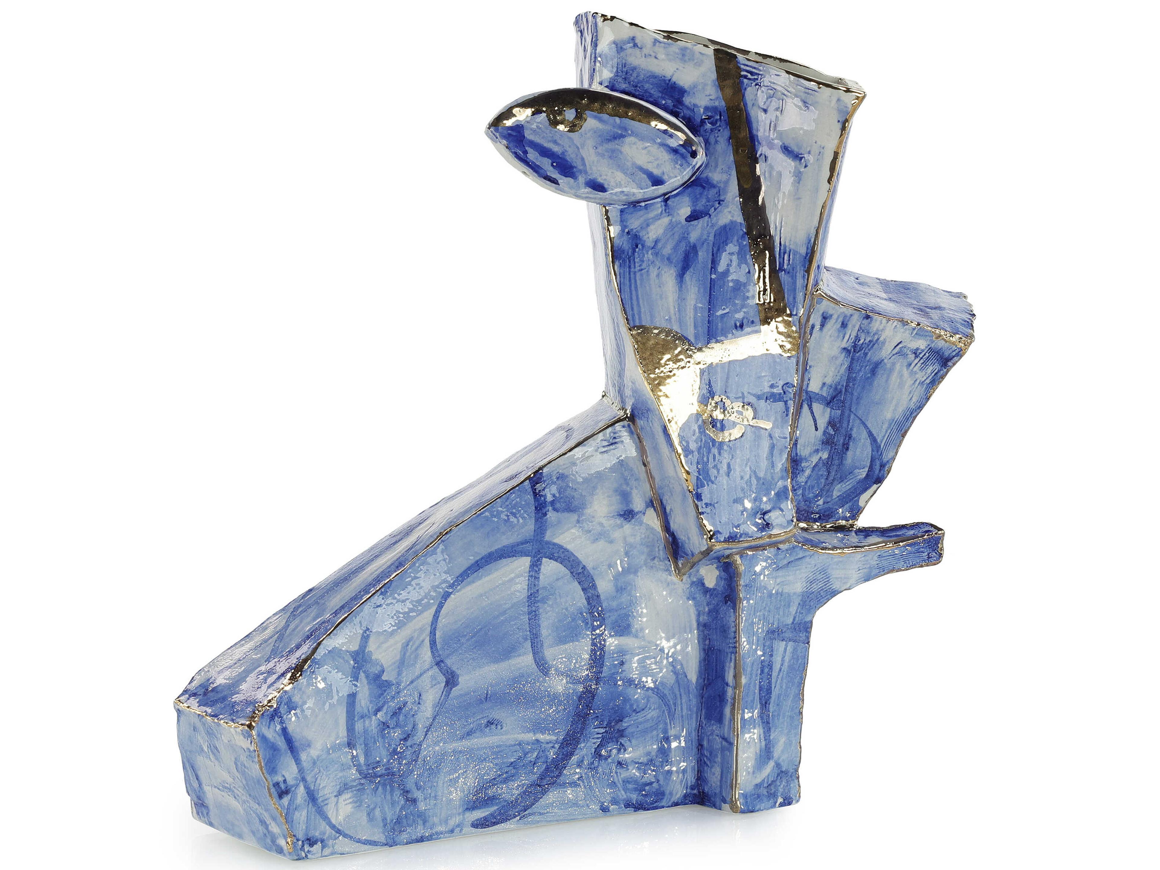 John Richard Blue Gold Abstraction Vase