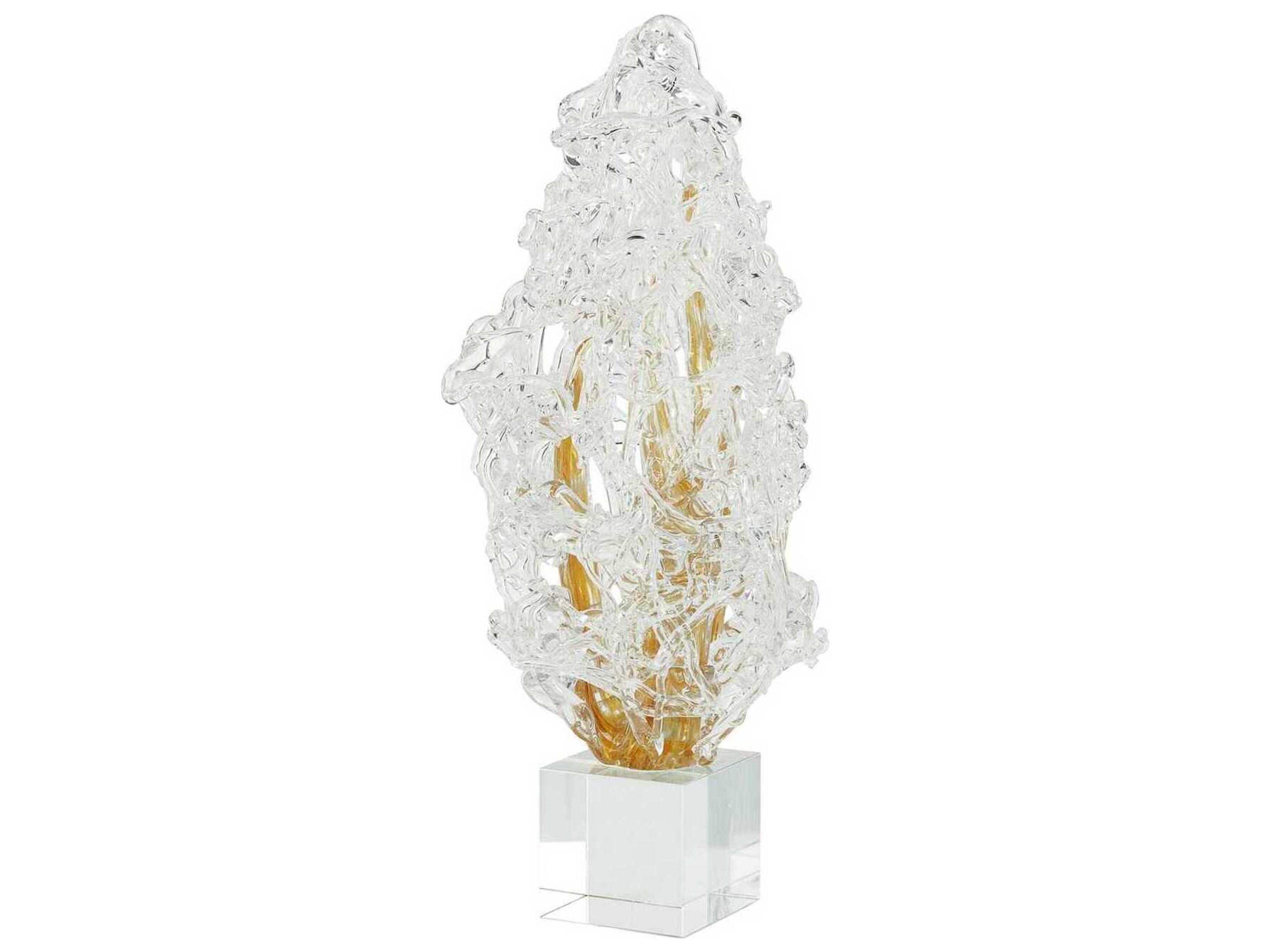 John Richard Frozen Flame on Crystal Base Sculpture