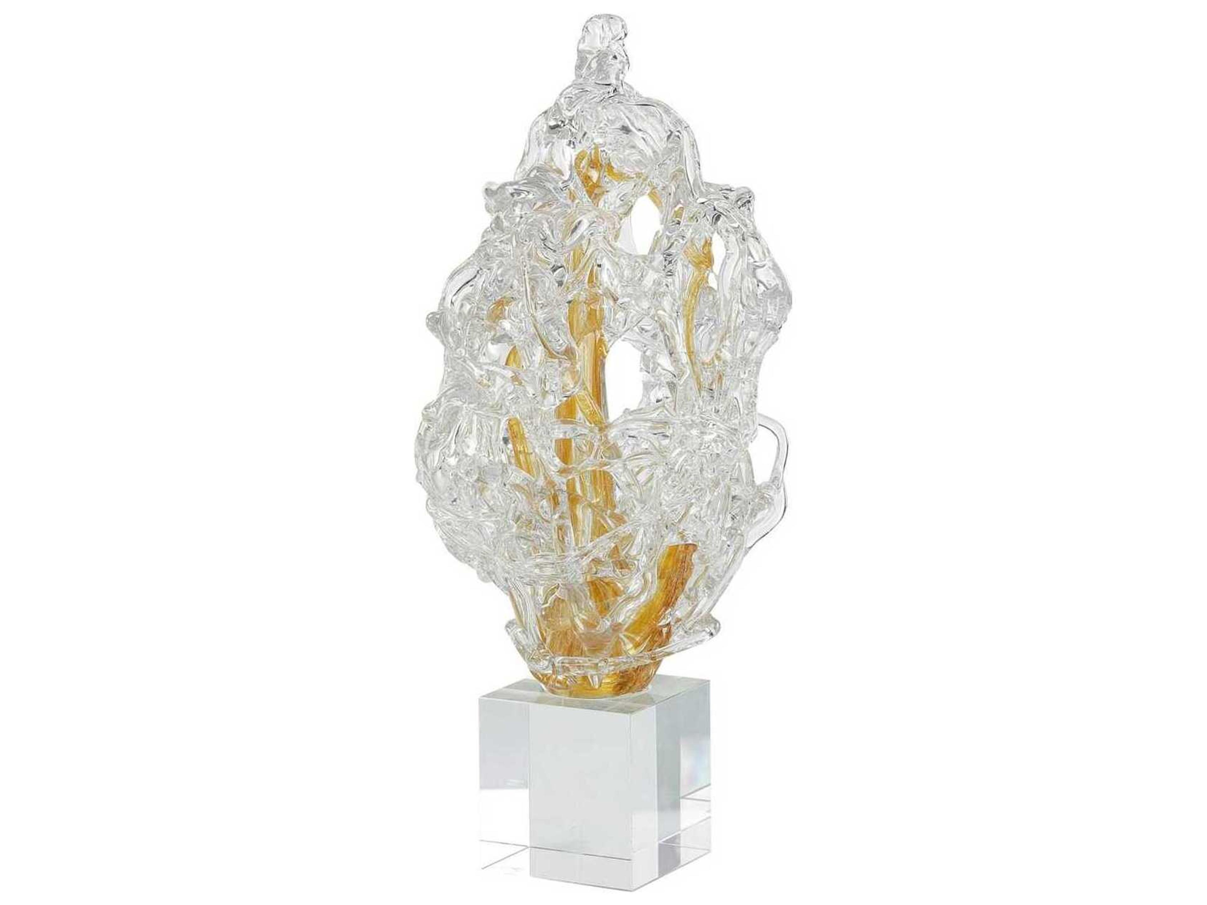 John Richard Frozen Flame on Crystal Base Sculpture