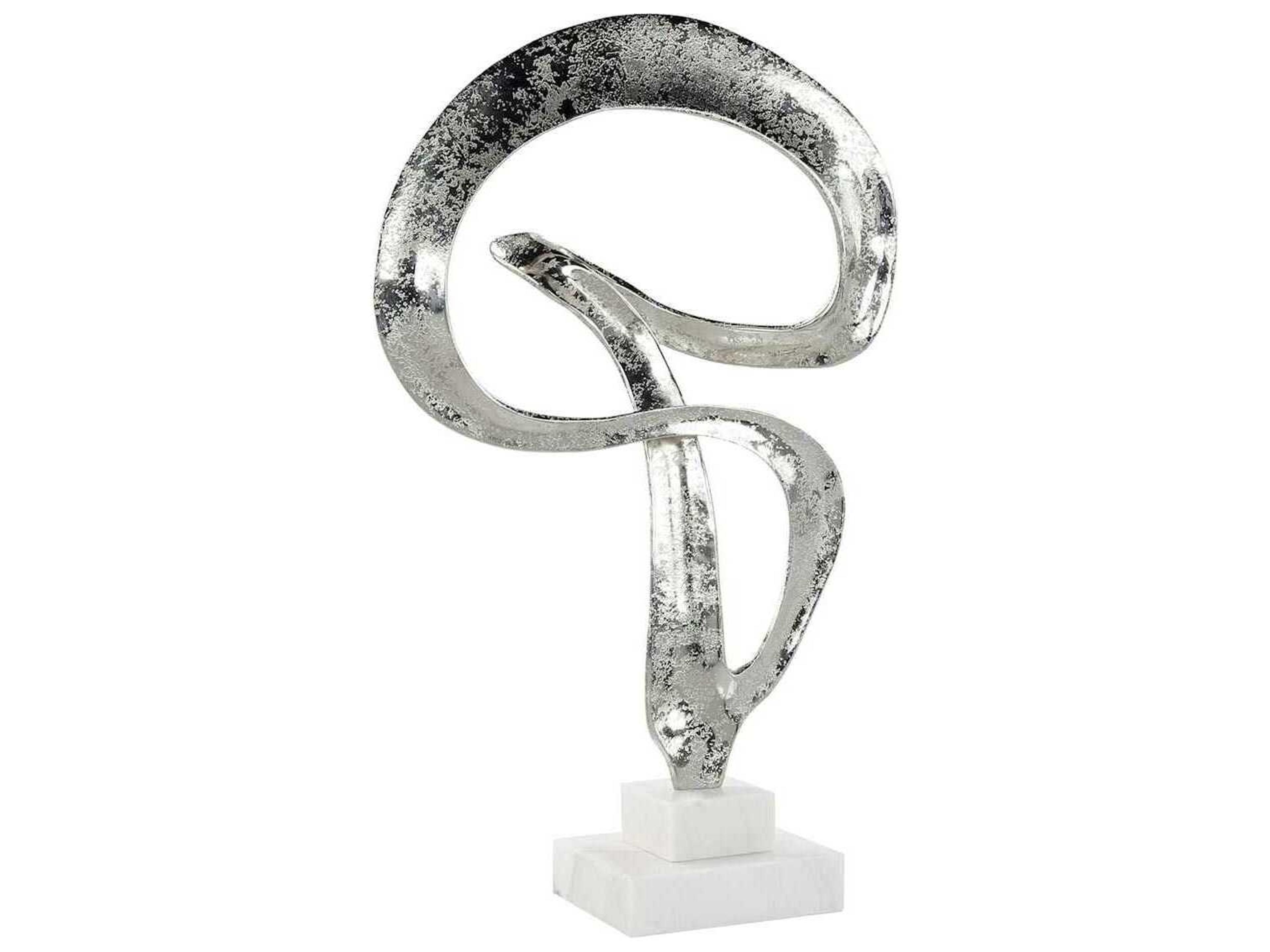 John Richard Nickel Winding Flourish on Marble Base Sculpture