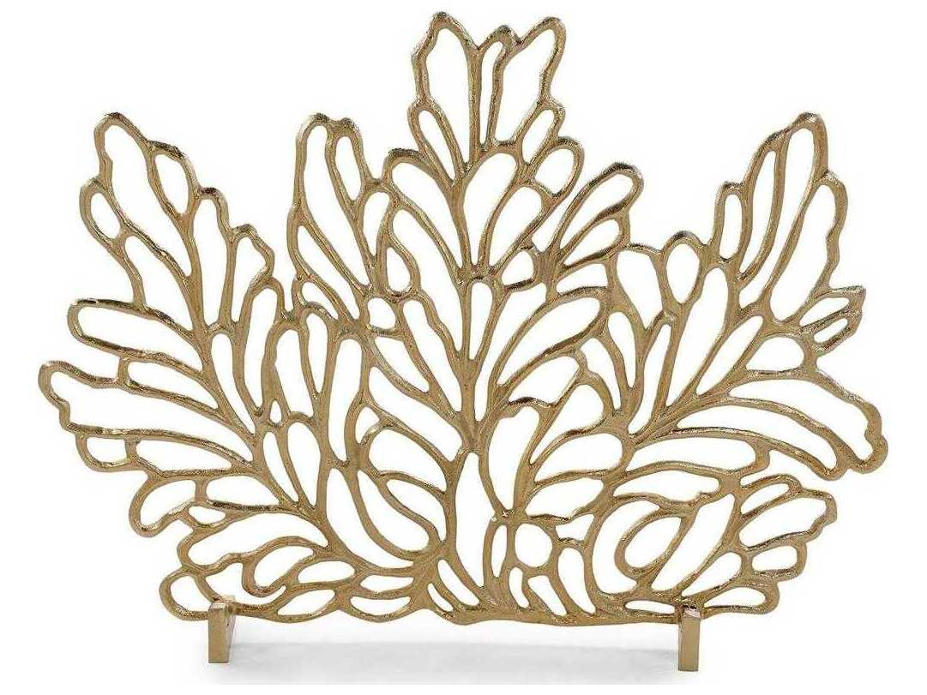 Gold Botanical Fire Screen