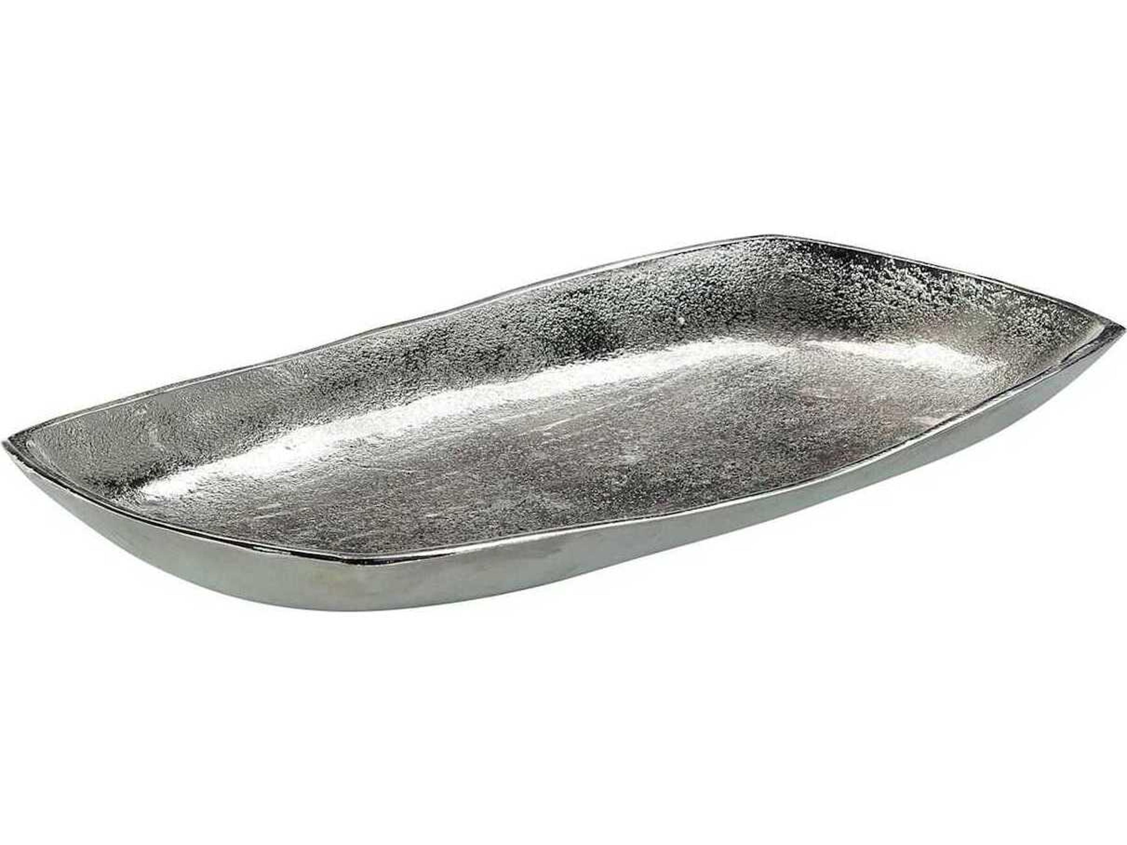 John Richard Scooped Silver Metal Tray