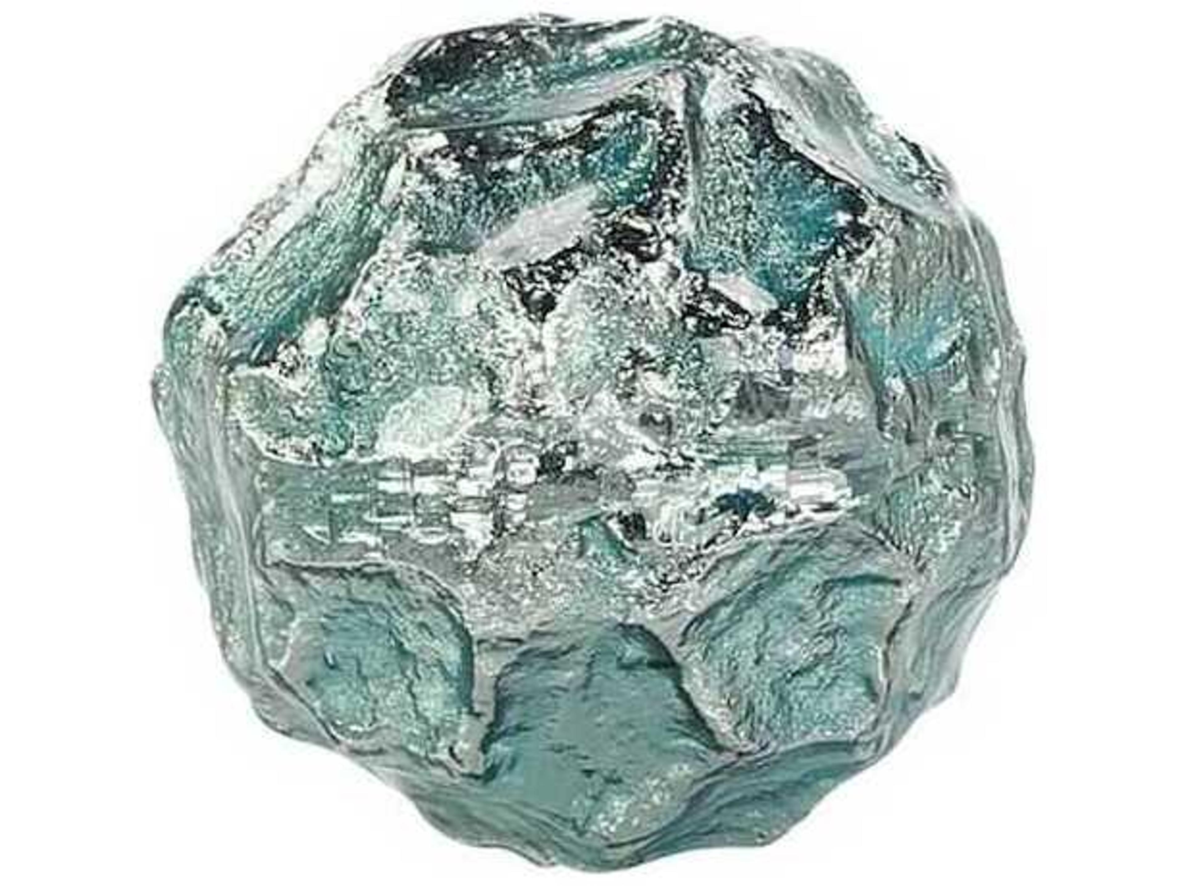 John Richard Light Green and Silver Textural Orb