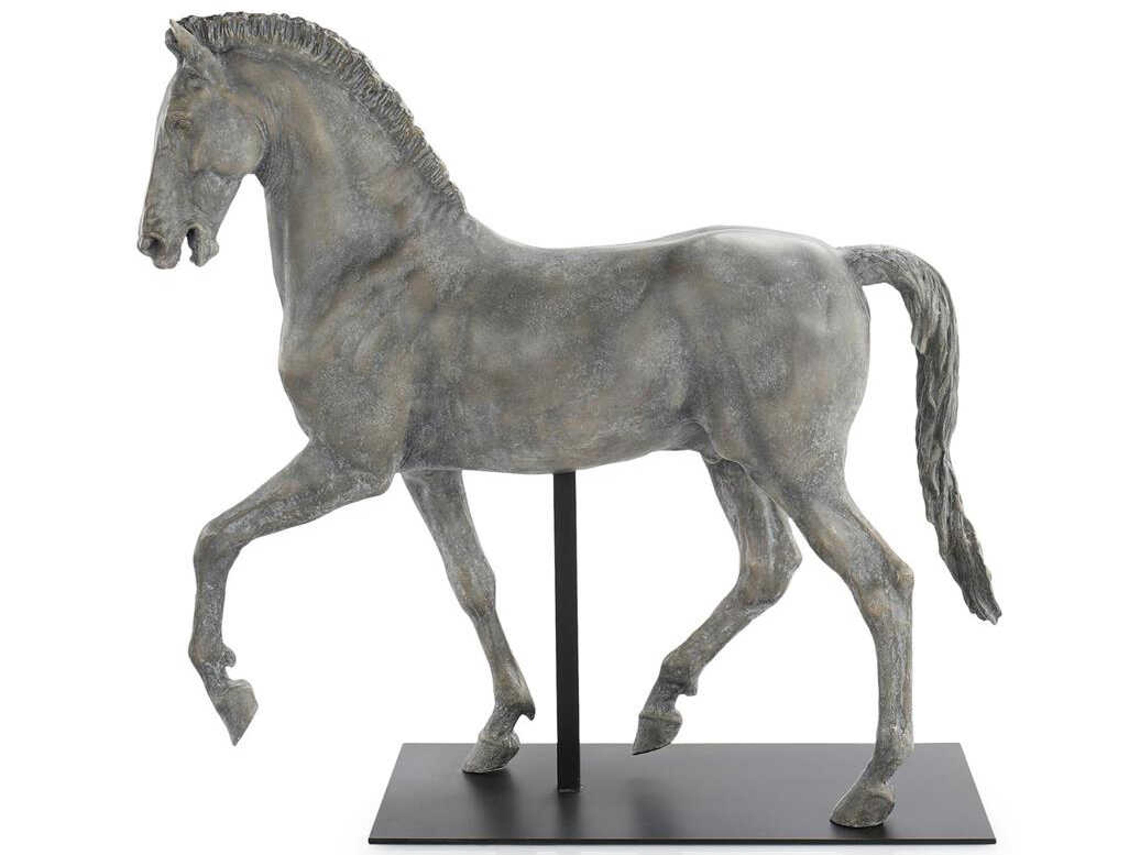 Gray Trotting Horse Sculpture