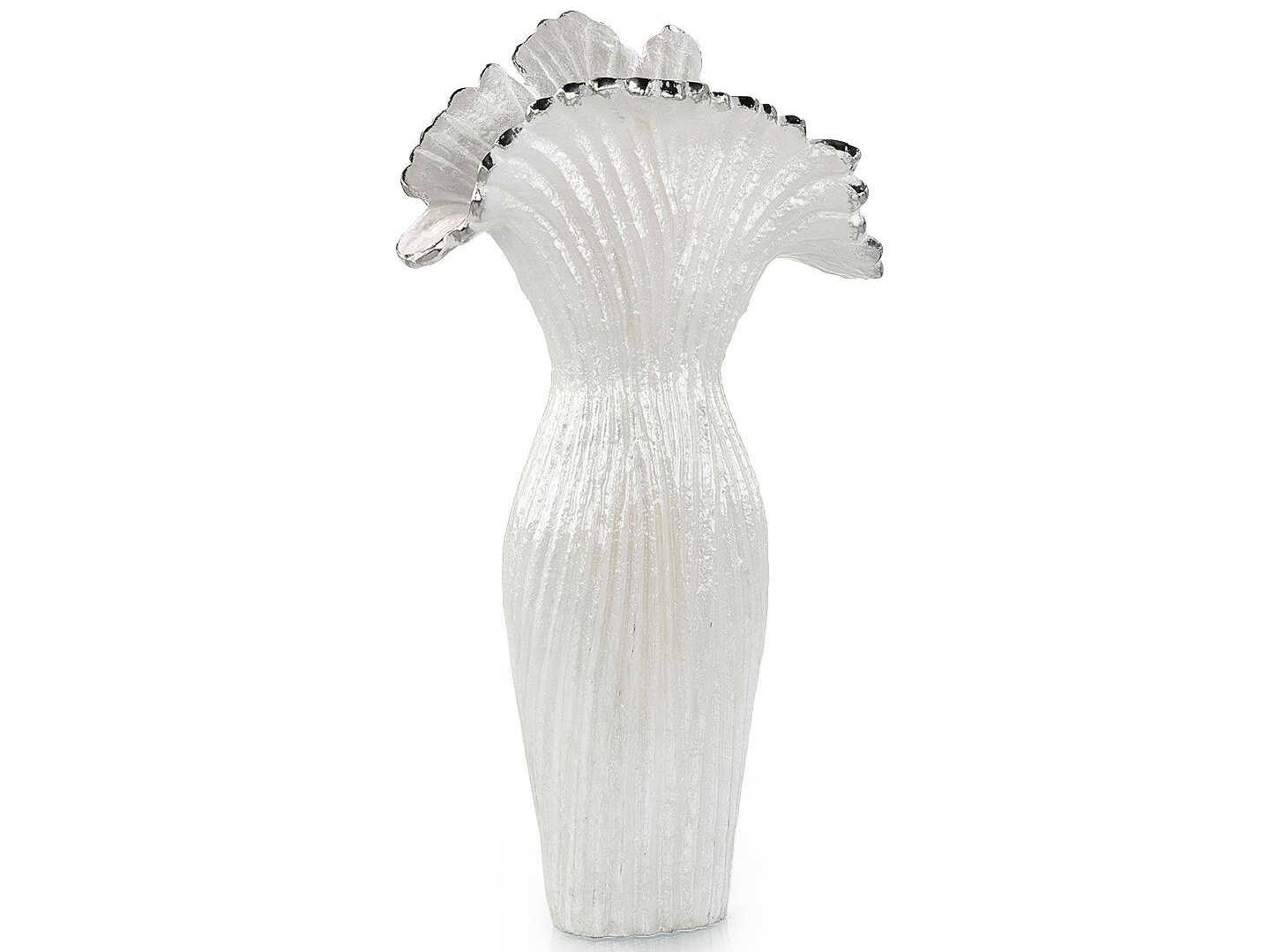 Pearl White Pearlescent Ripples Vase