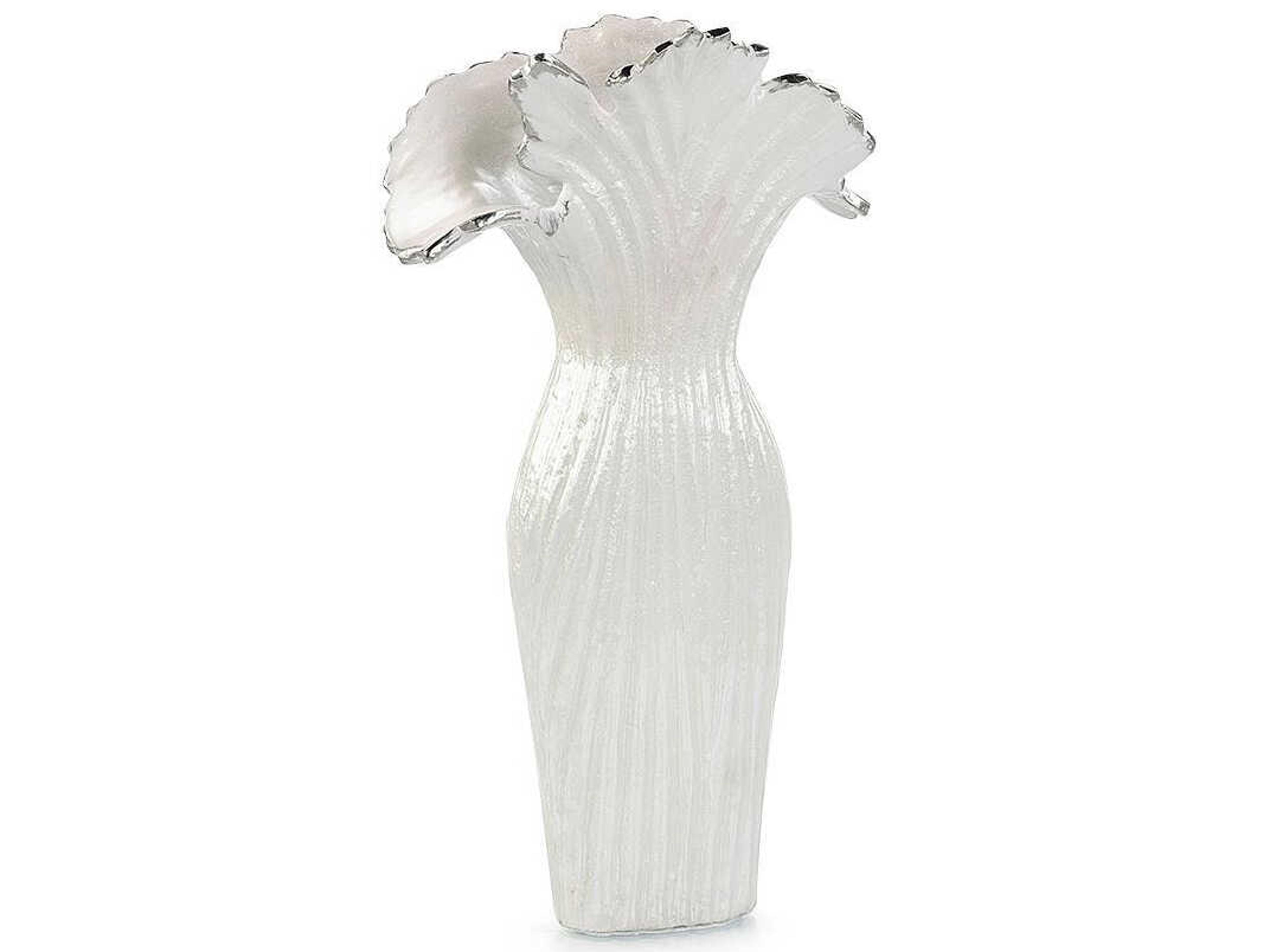 Pearl White Pearlescent Ripples Vase