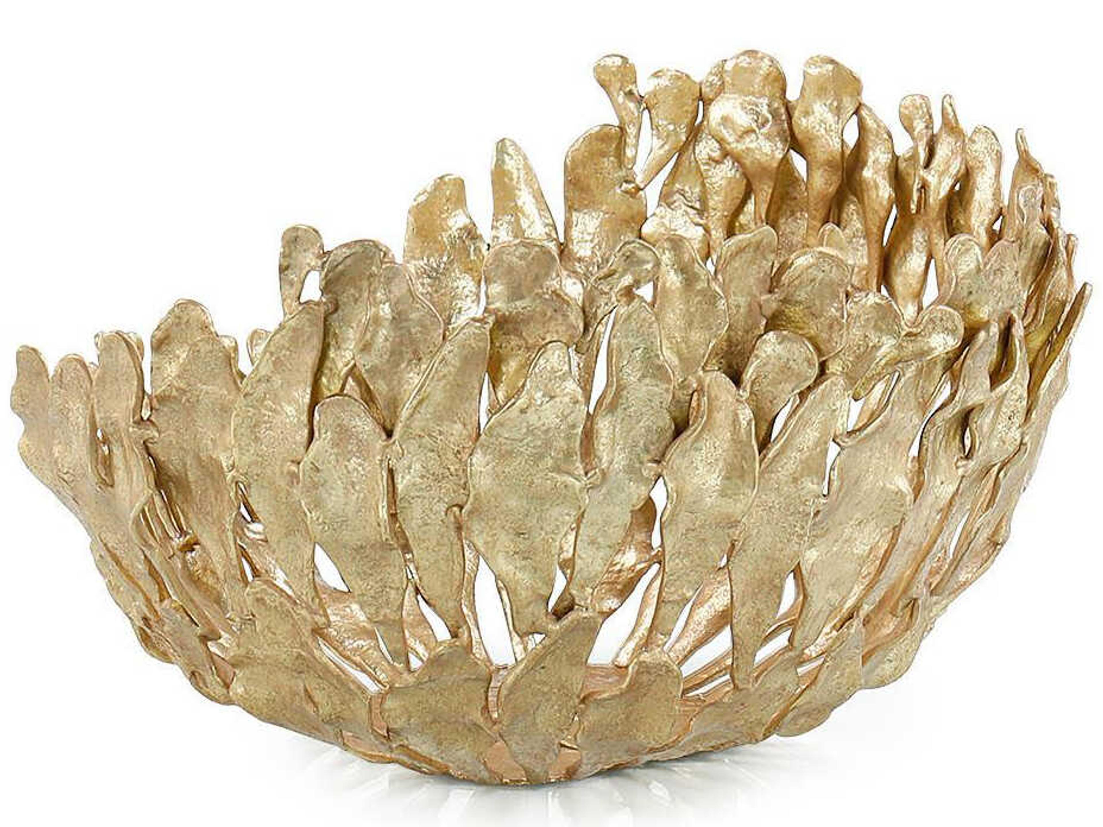 Polished Brass Plume Decorative Bowl