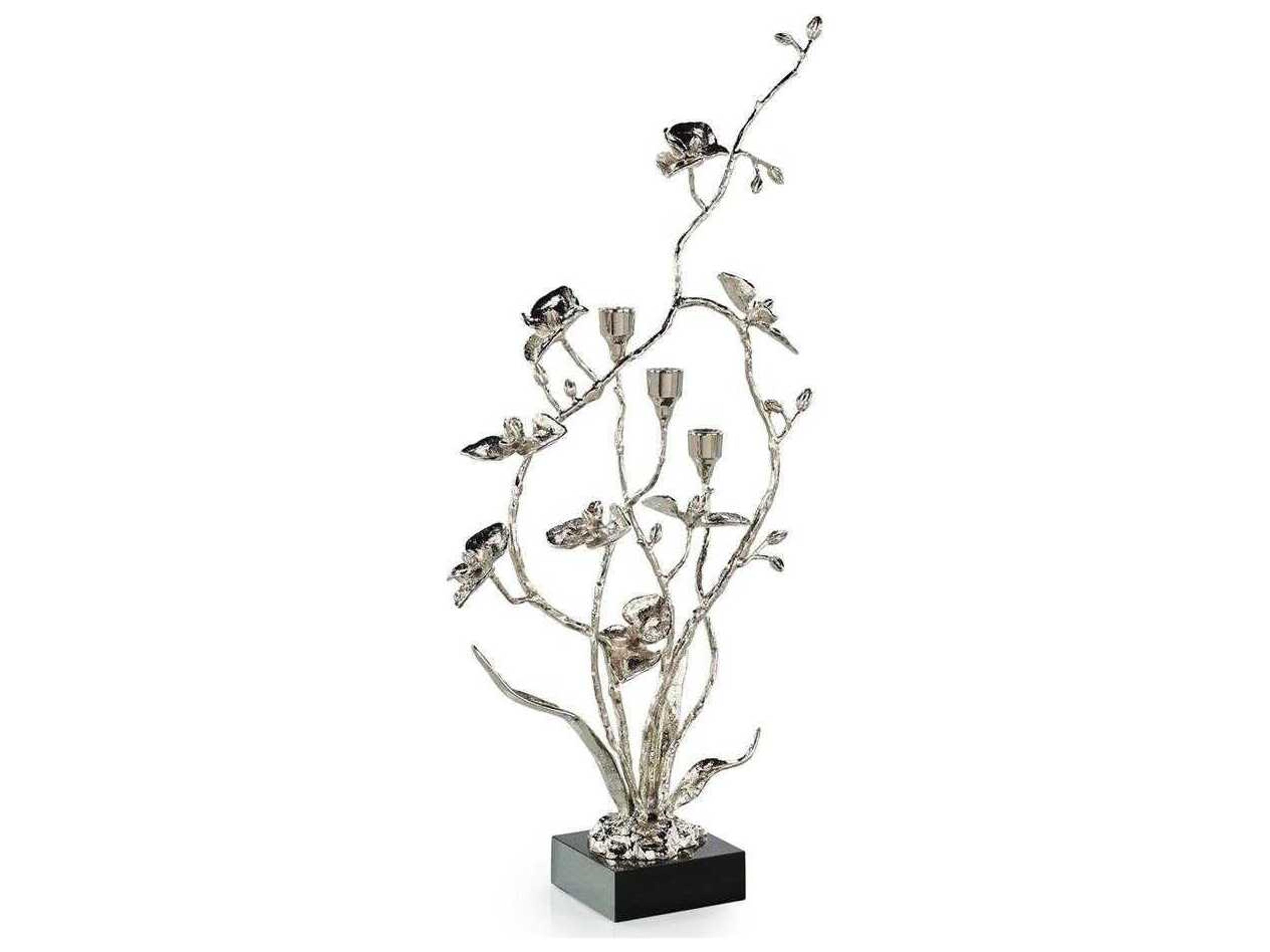 Orchids in Bloom Nickel Candleholder