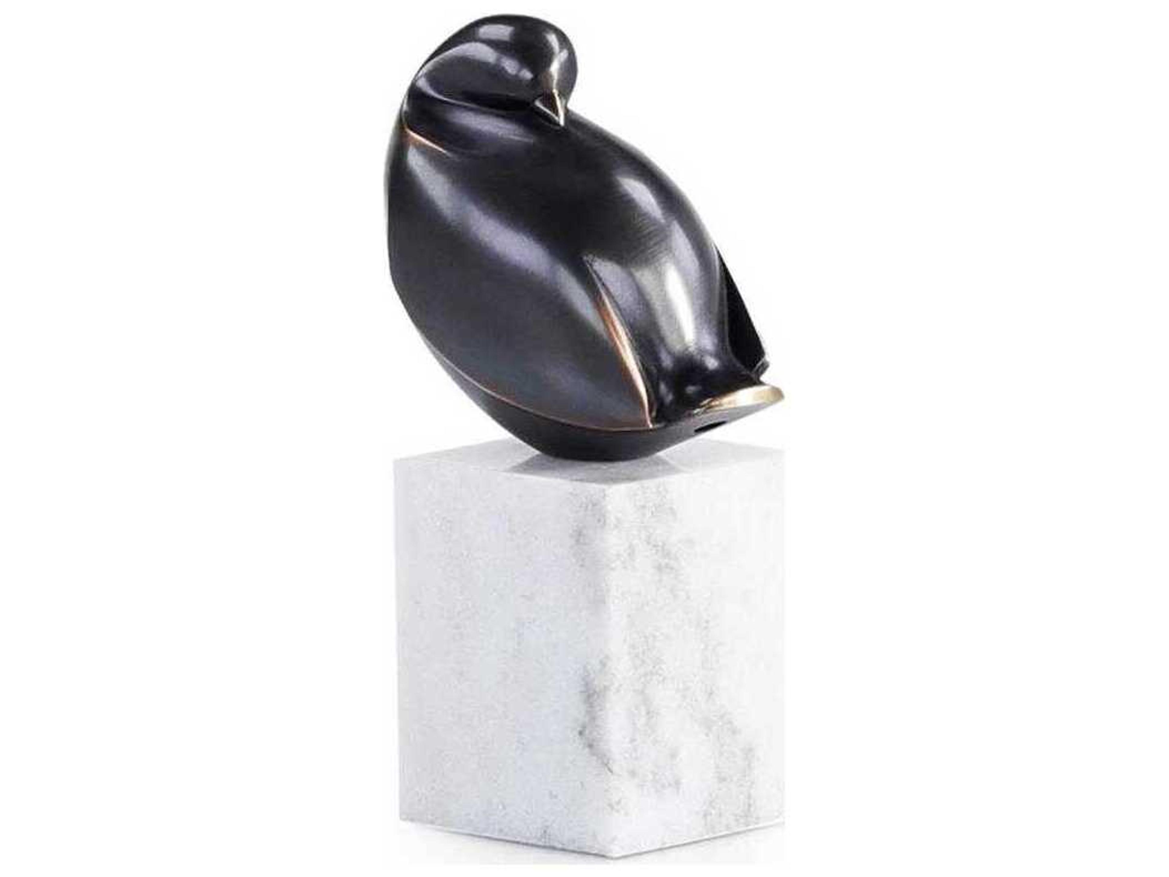 John Richard Bronzed Bird on Marble Base Sculpture