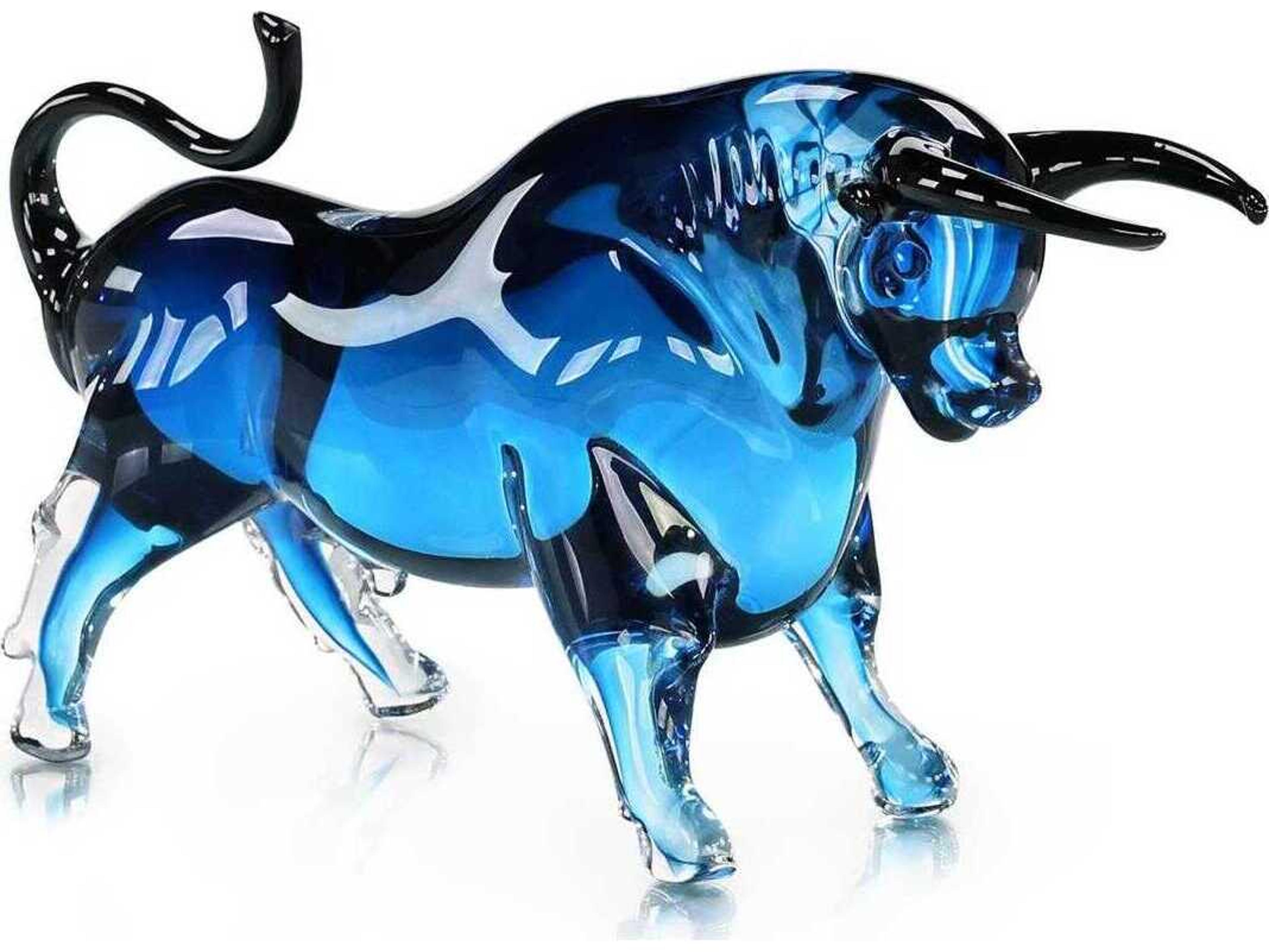John Richard Glass Bull Sculpture