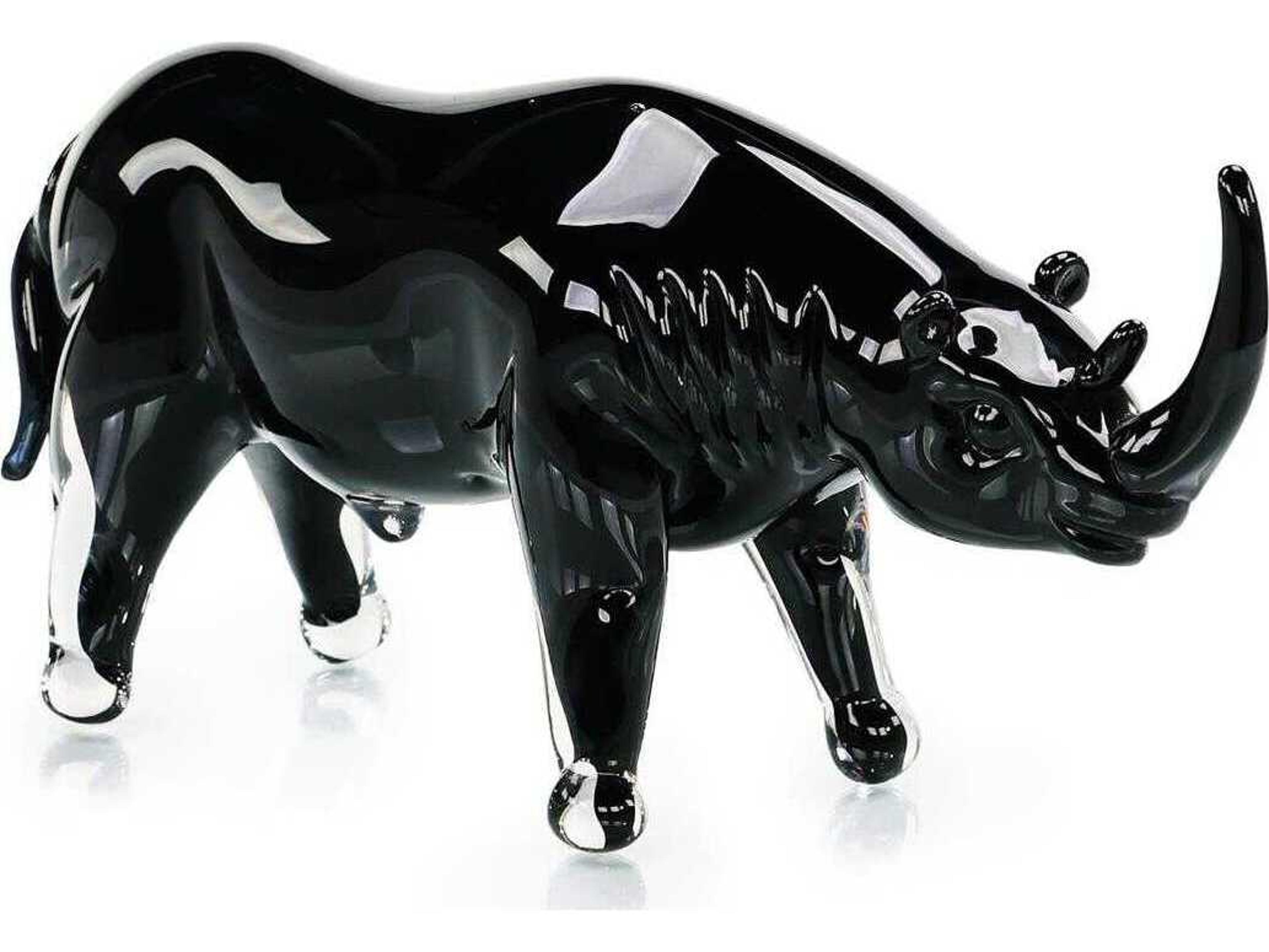 John Richard Glass Rhino Sculpture