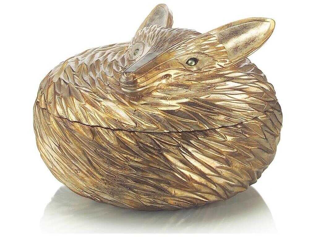 John Richard Antique Silver Leaf Fox Box