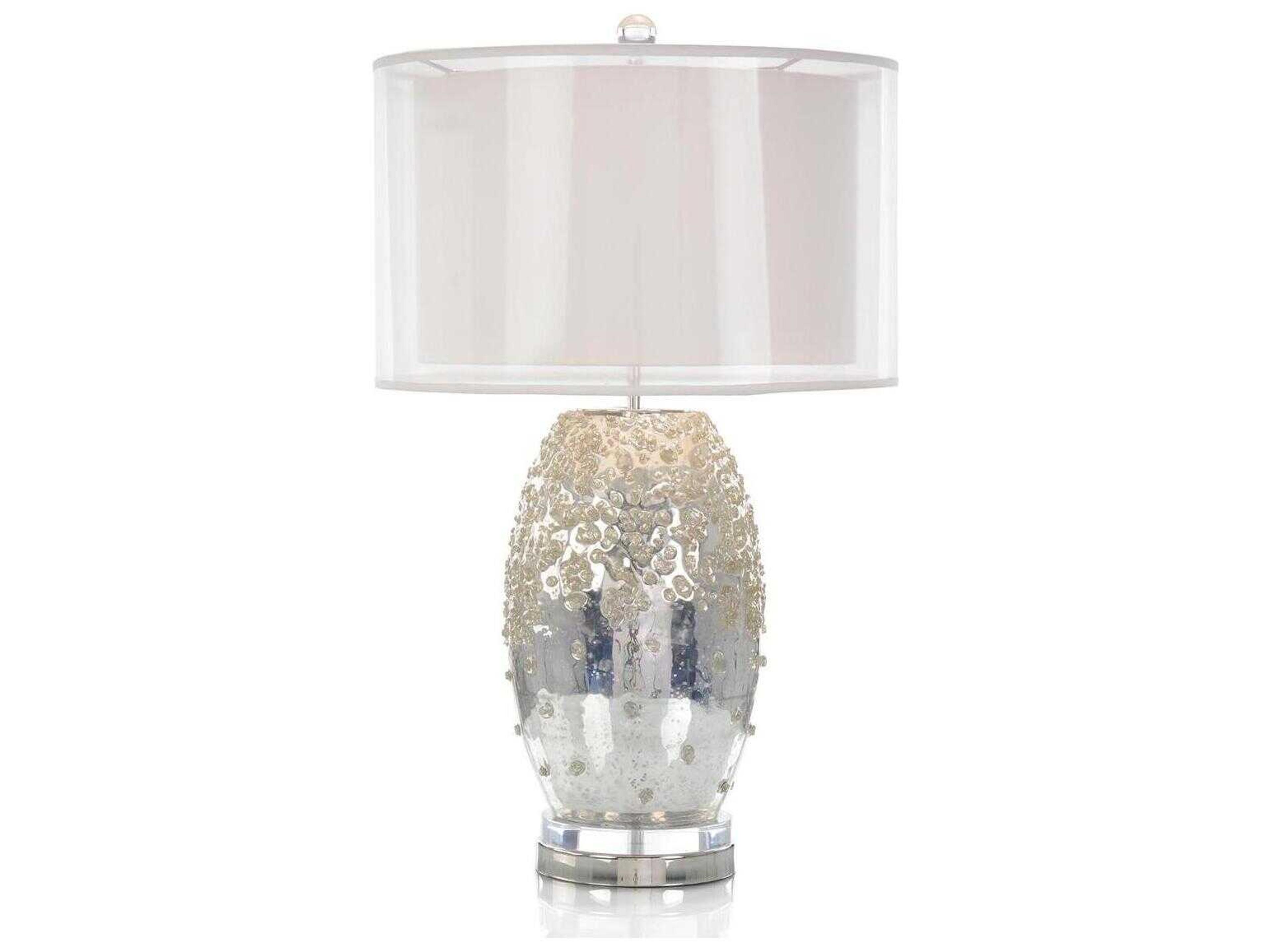 Gleaming Table Lamp Silvered Glass