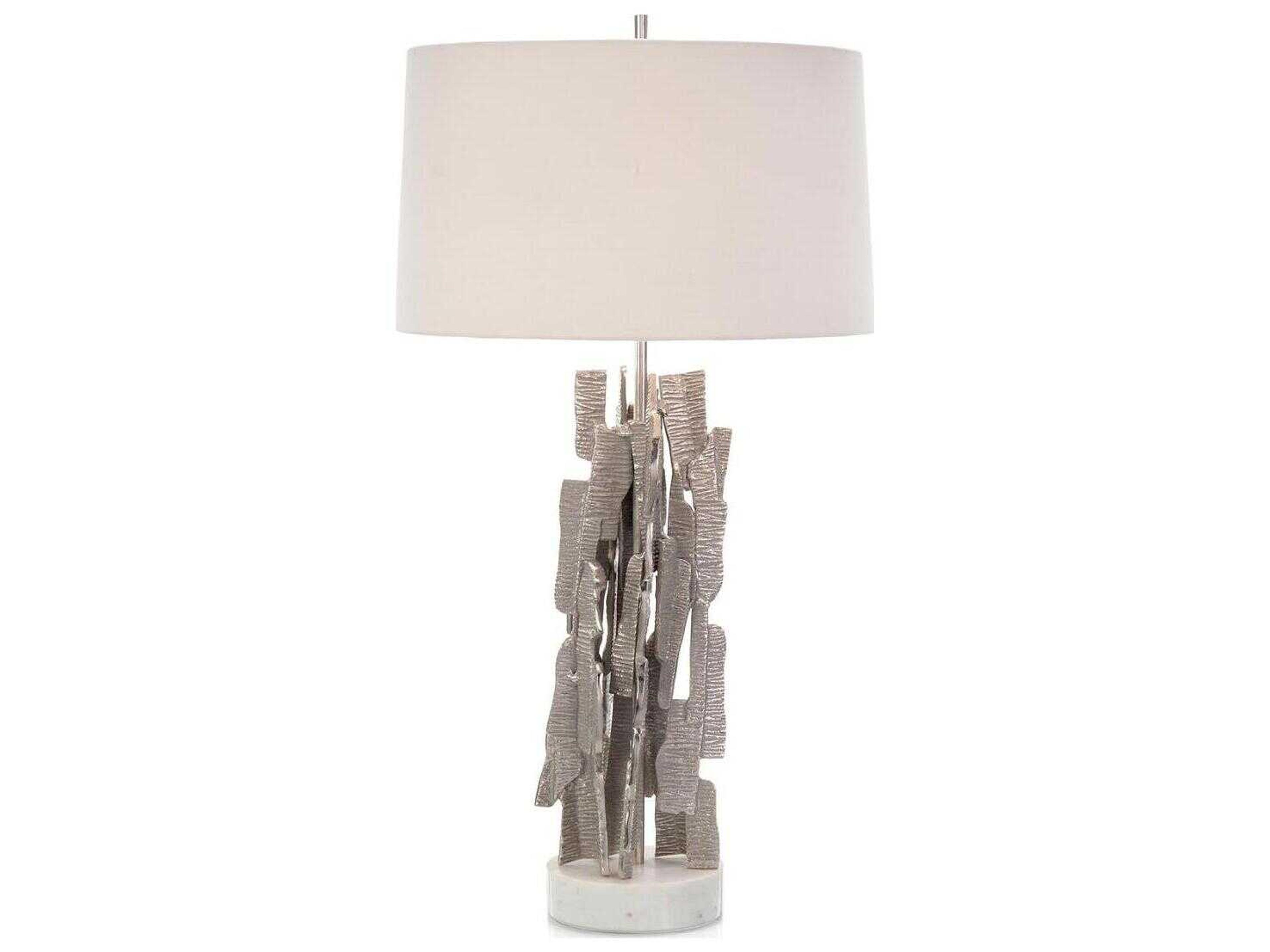 John Richard Mark McDowell Brutalist Nickel Buffet Lamp