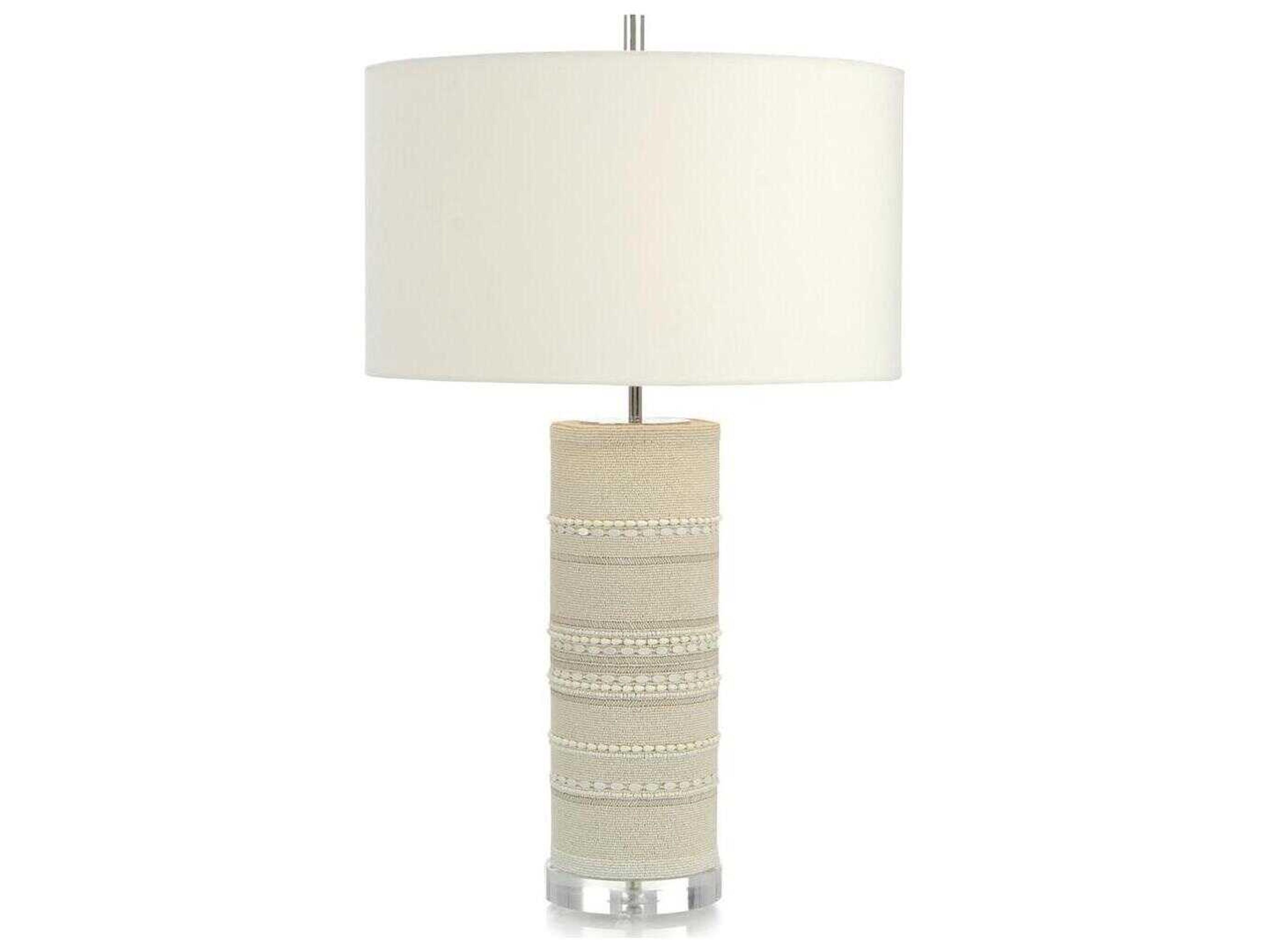 John Richard Mark McDowell Beaded Column White Buffet Lamp