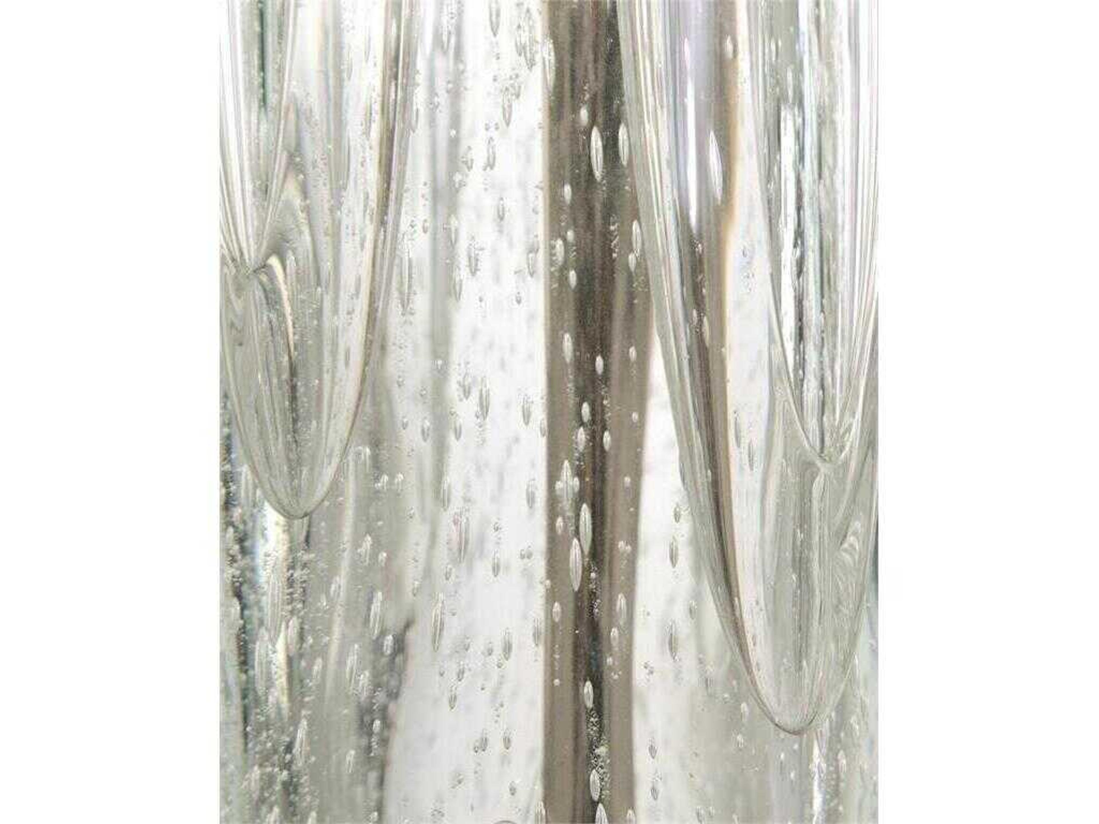 John Richard Margaret Fisher Argentine Blue Grey White Linen Outside Silk Inside Crystal Glass Buffet Lamp