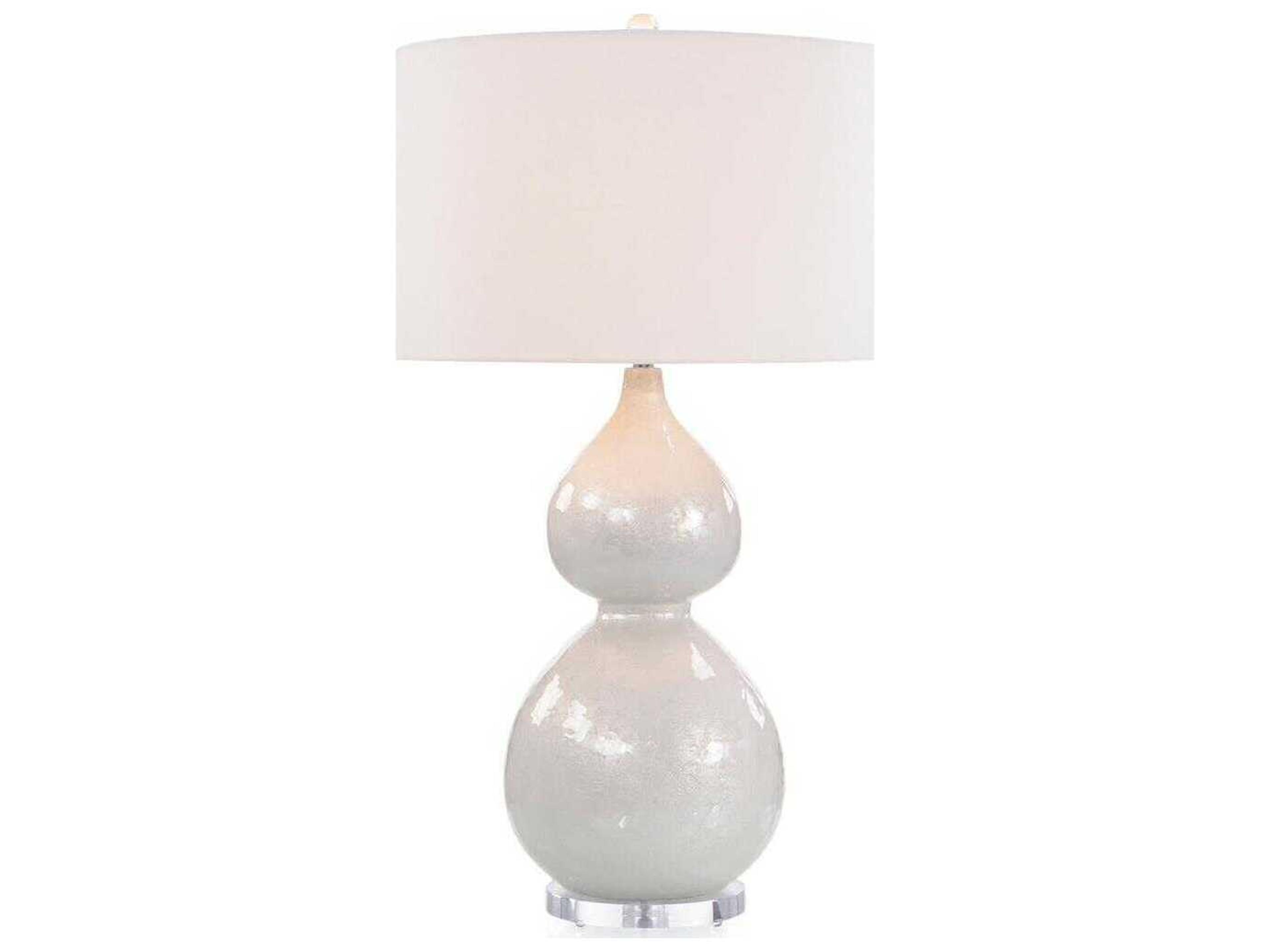 John Richard White Glass Buffet Lamp