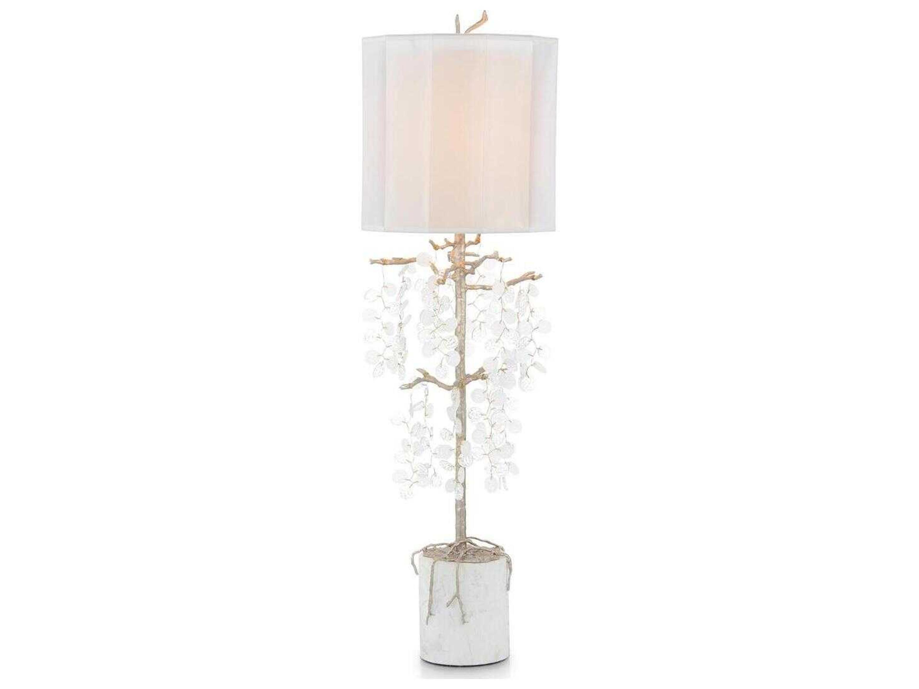 Shiro-Noda Antique Silver Crystal Buffet Lamp