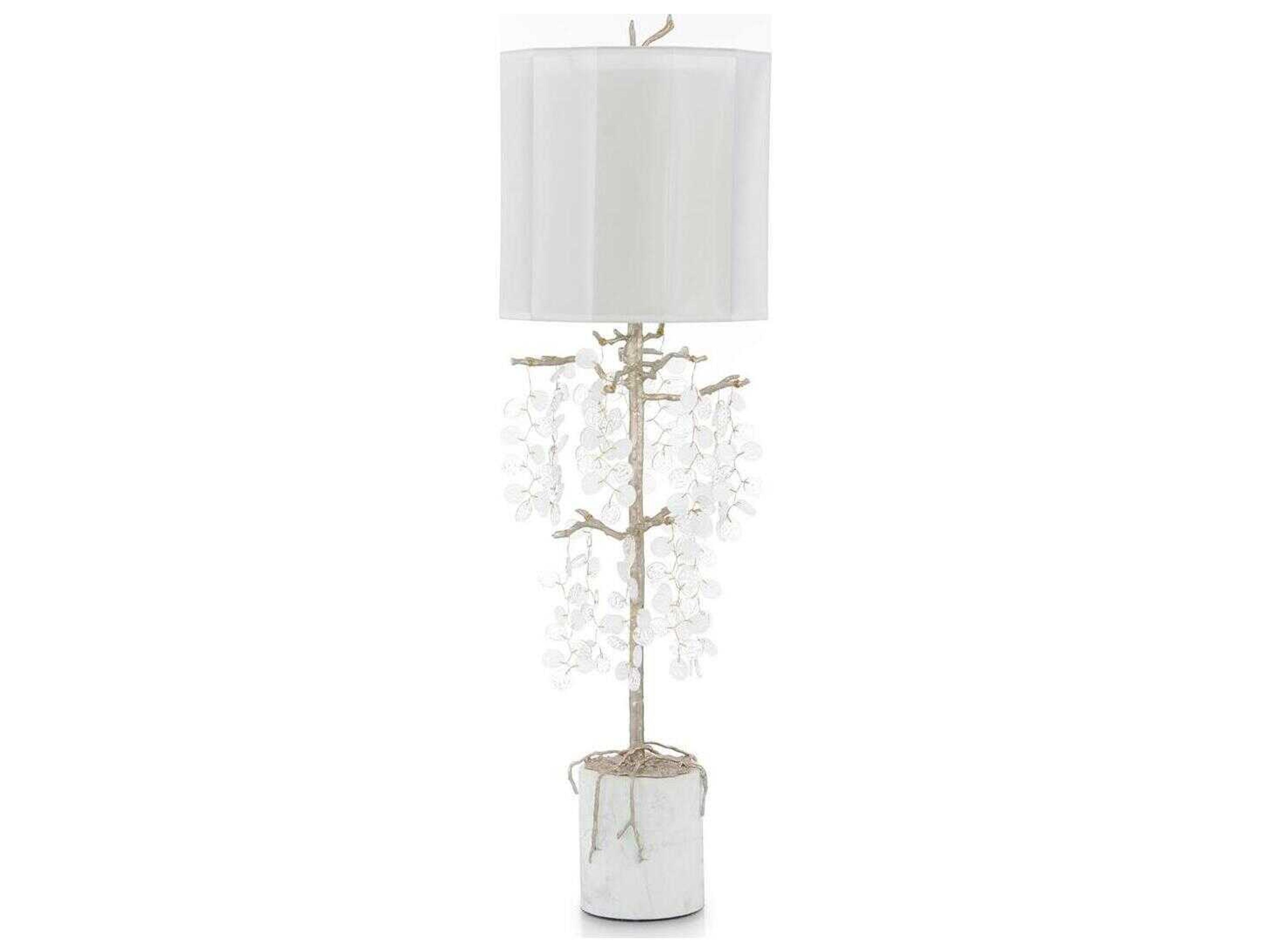 John Richard Shiro-Noda Antique Silver Crystal Buffet Lamp