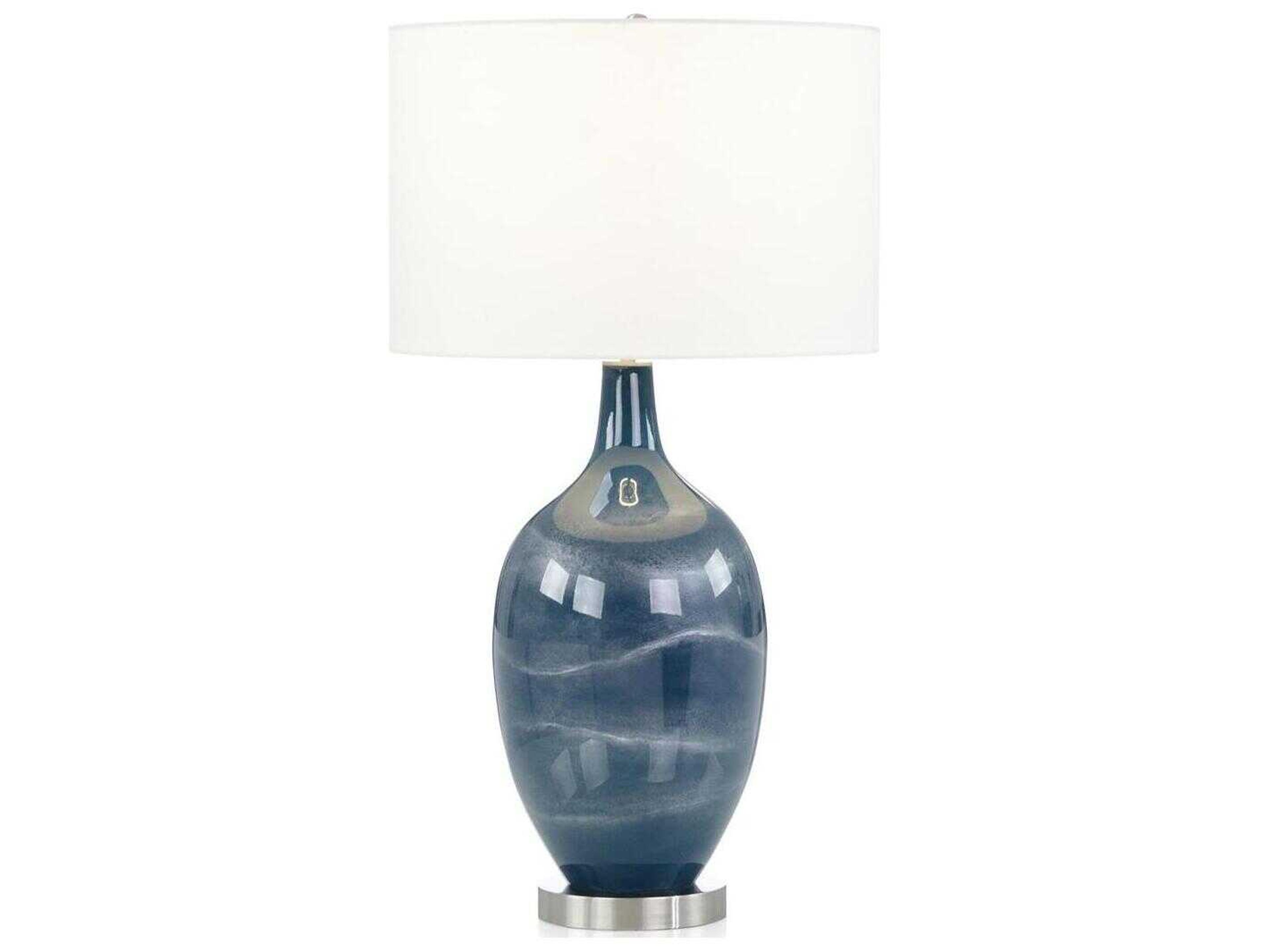 Kevin VonKluck Eventide Polished Nickel Blue Buffet Lamp