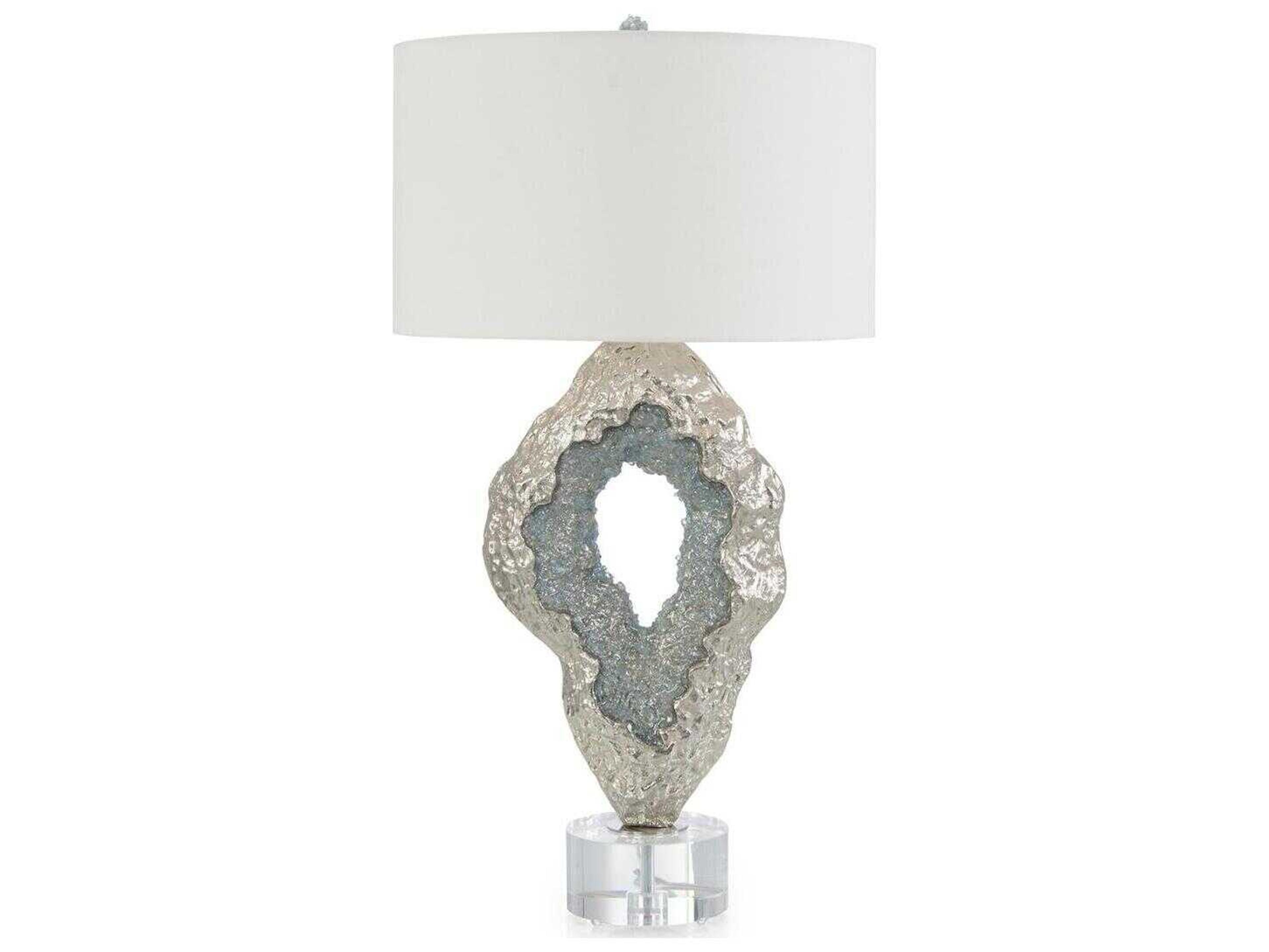 John Richard Lapidary Hammered Nickel Buffet Lamp