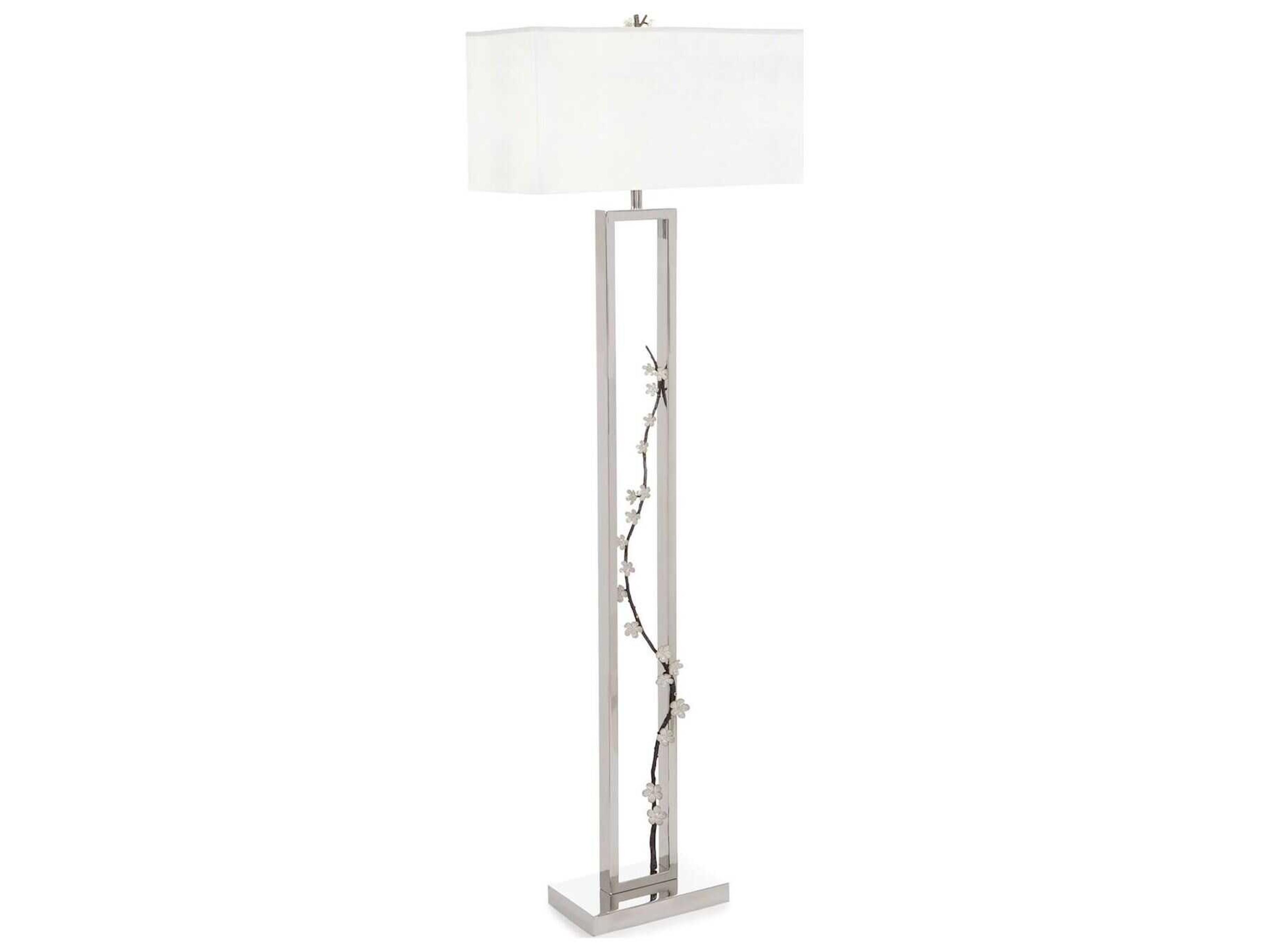 John Richard Floral Polished Stainless Steel Floor Lamp