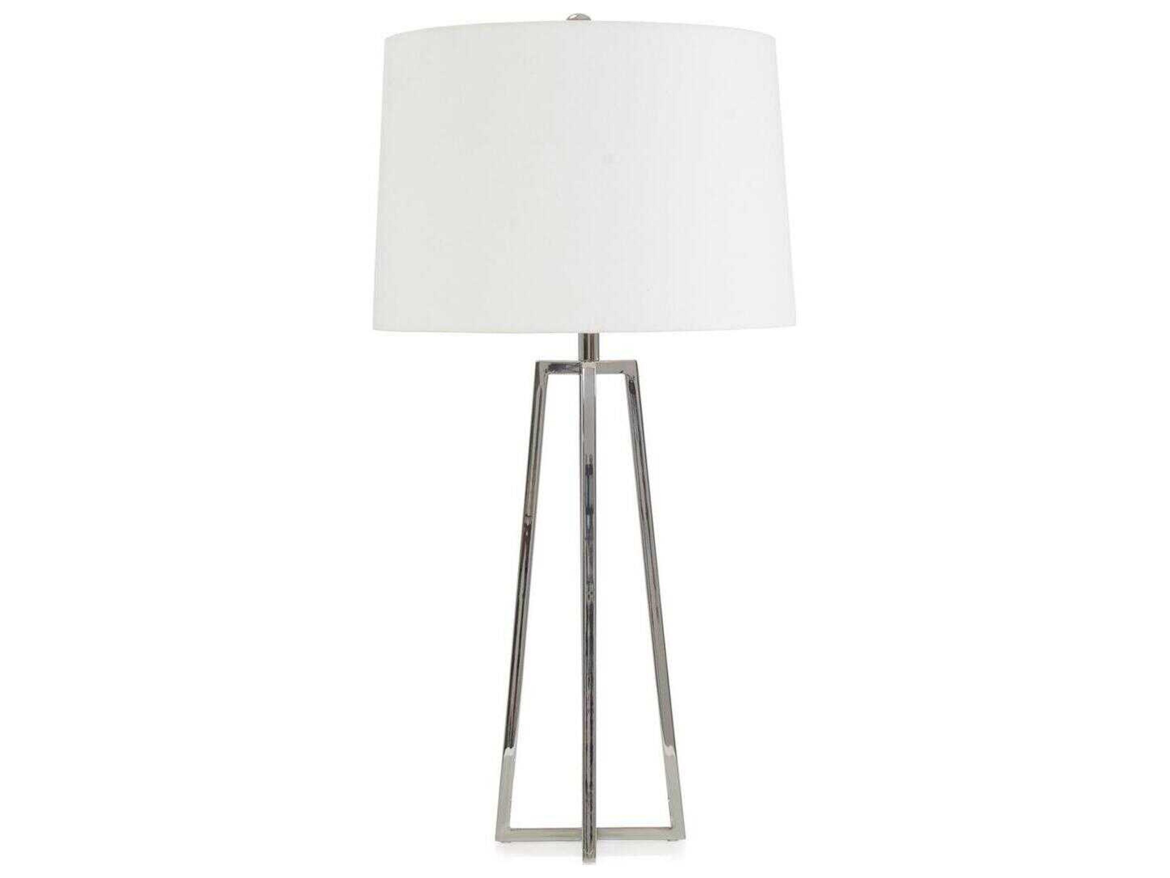 John Richard Alana Polished Stainless Steel Buffet Lamp