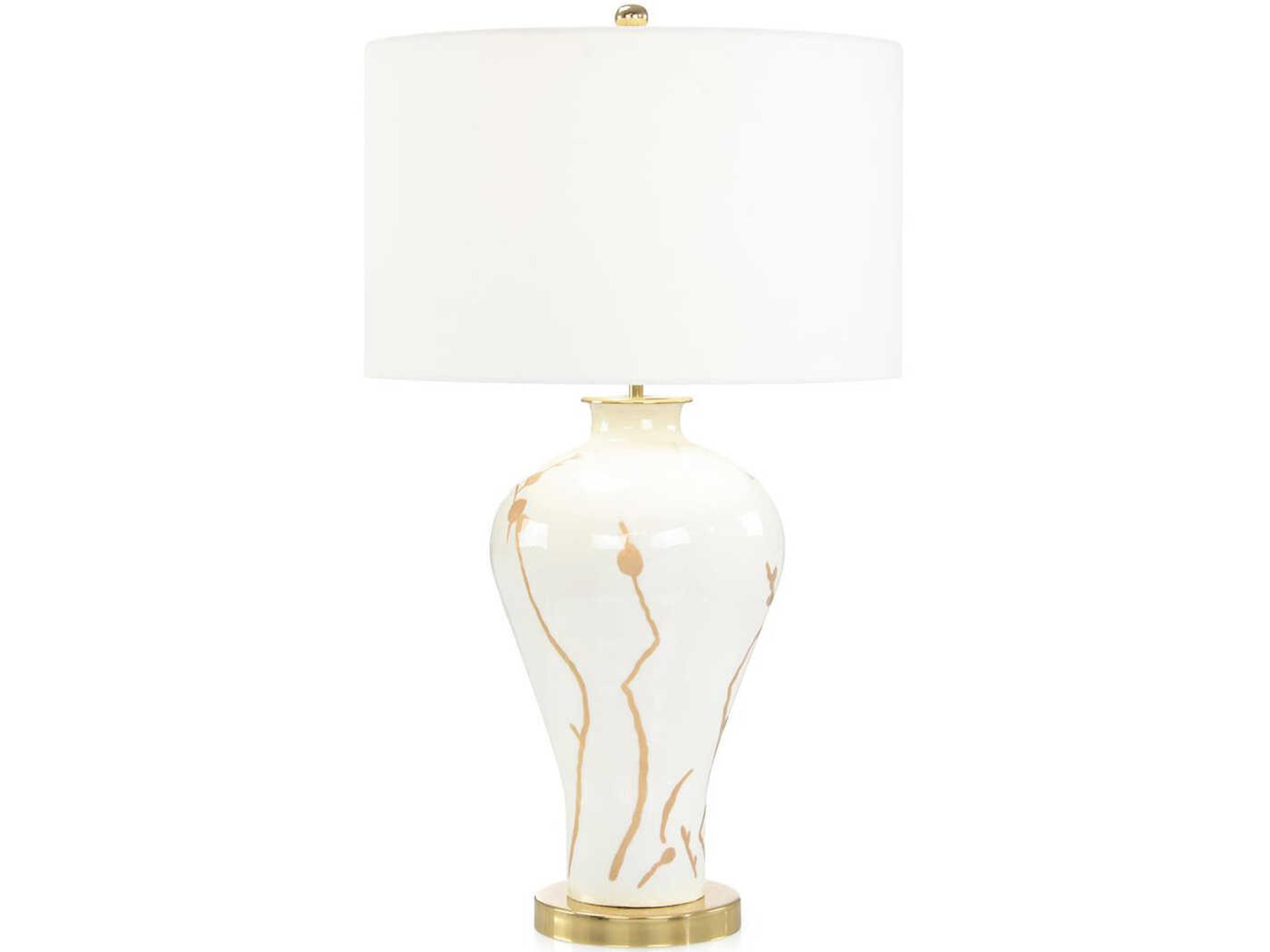 John Richard Letizia Gold White Buffet Lamp
