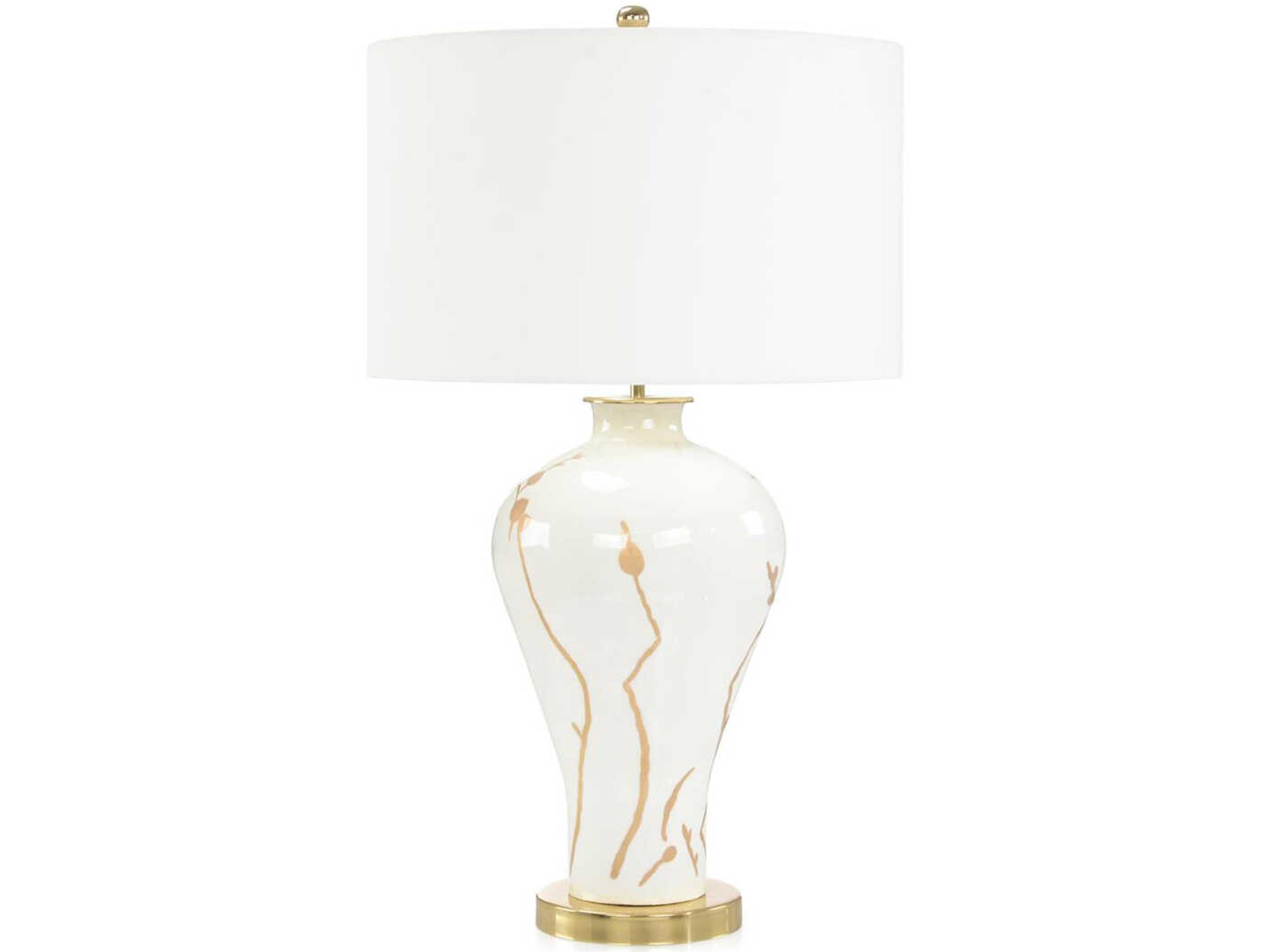 John Richard Letizia Gold White Buffet Lamp