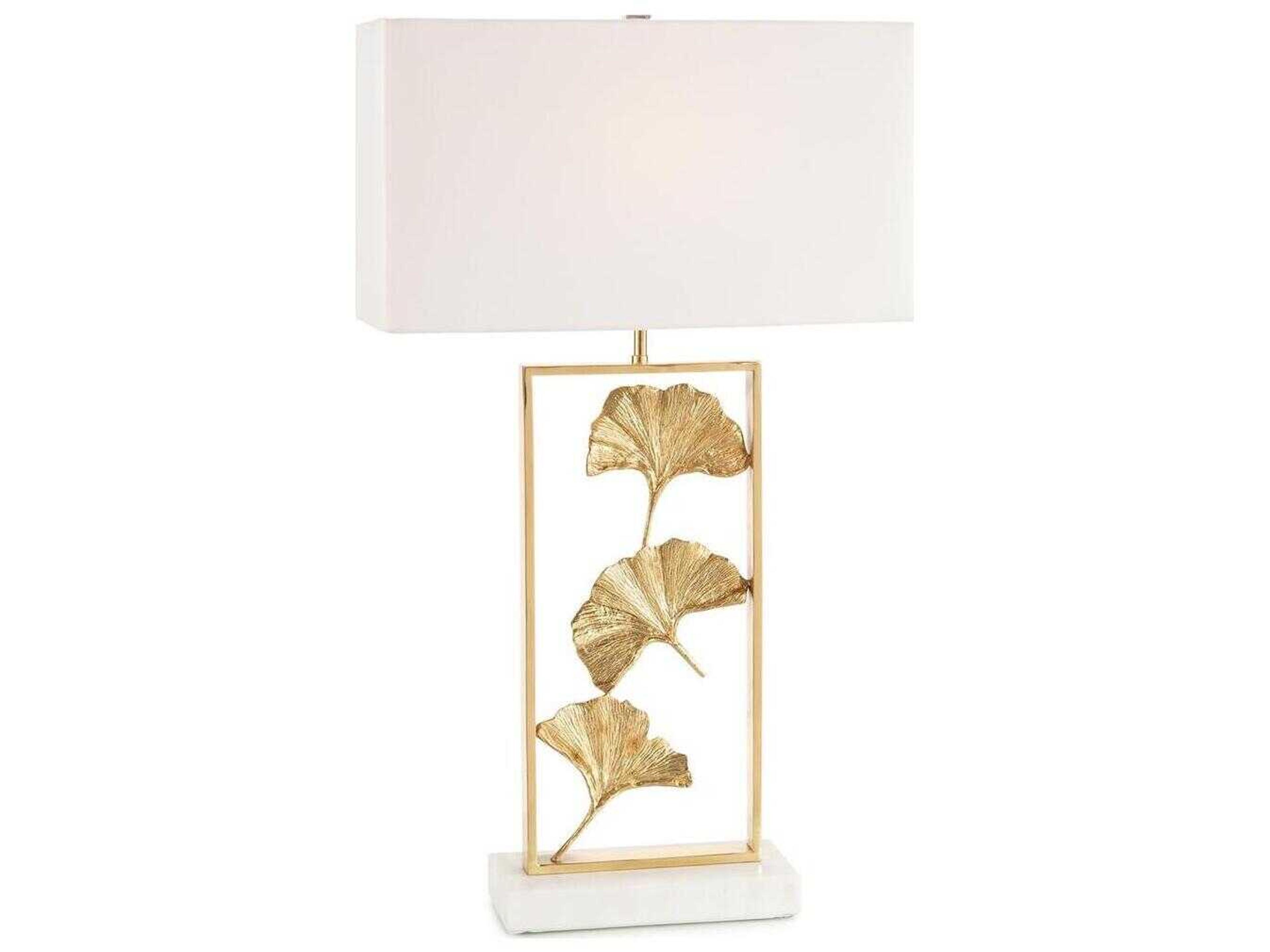 Gingko White Polished Brass Buffet Lamp
